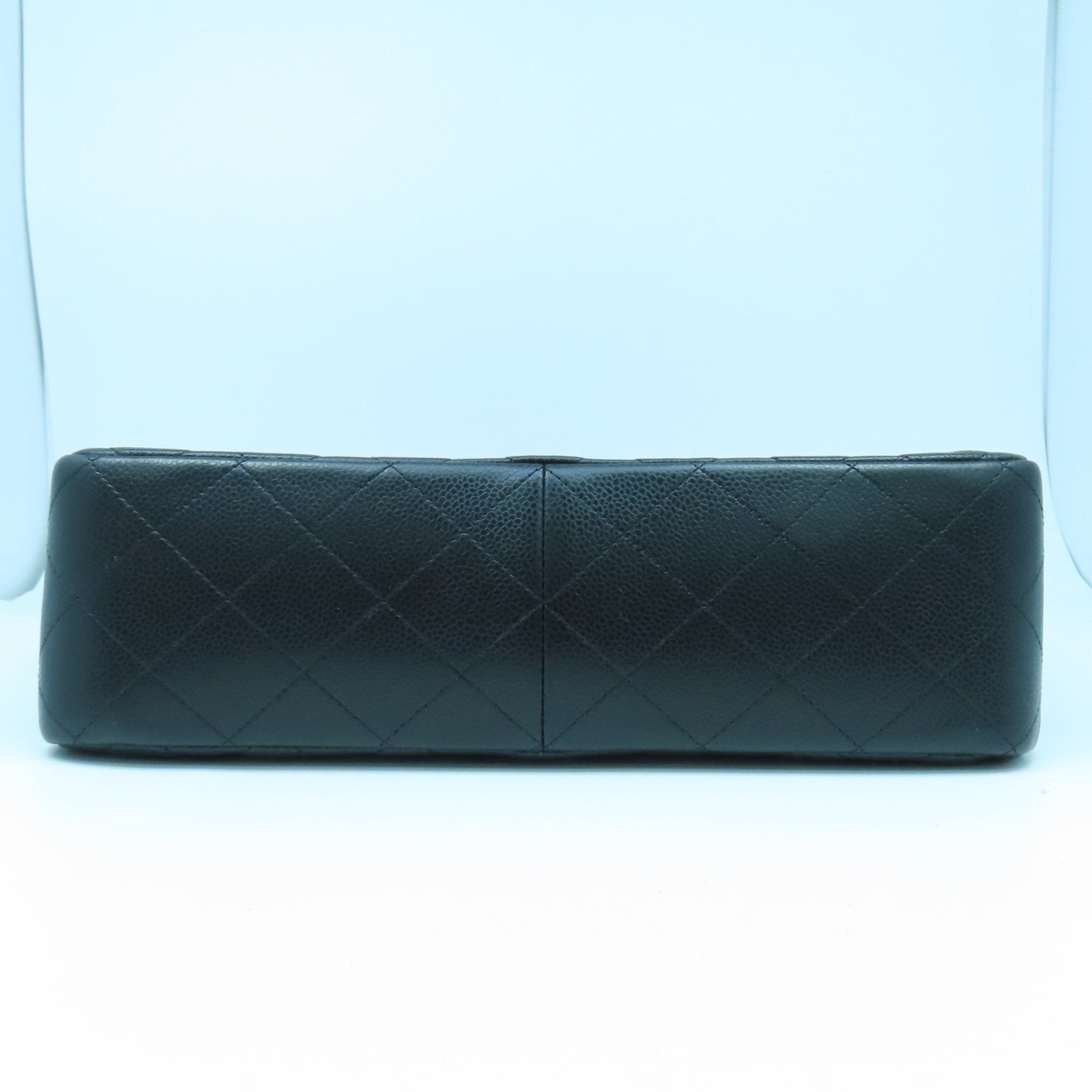 CHANEL 菱格牛皮皮革Chain Shoulder Bag金扣鏈帶肩背袋黑色