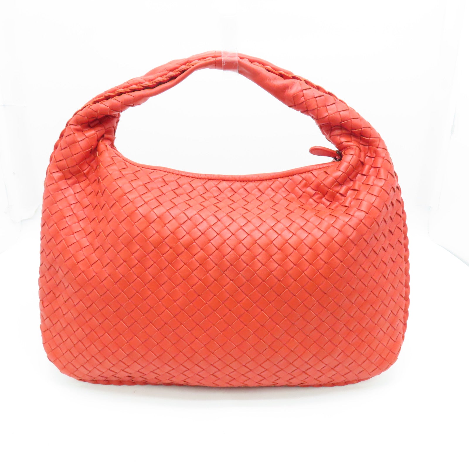 Bottega Veneta Textured Leather Shoulder Bag Red