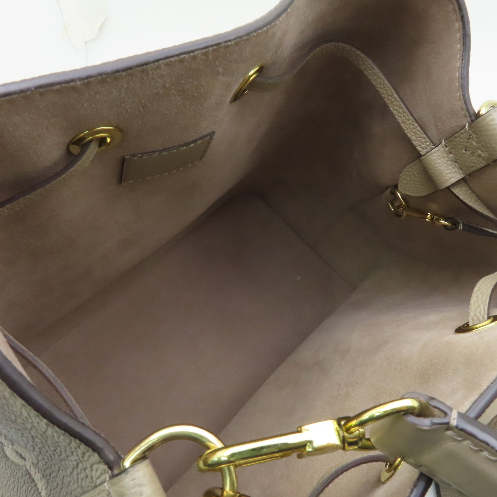 LOUIS VUITTON Monogram Empreinte NeoNoe金扣手挽肩背兩用袋米色
