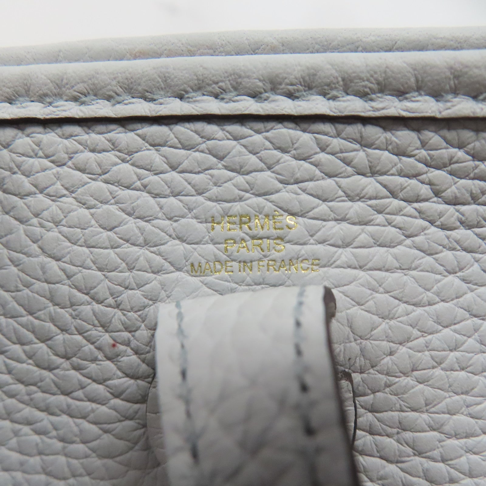 HERMES Clemence皮革Evelyne TPM金扣肩背袋淺藍色