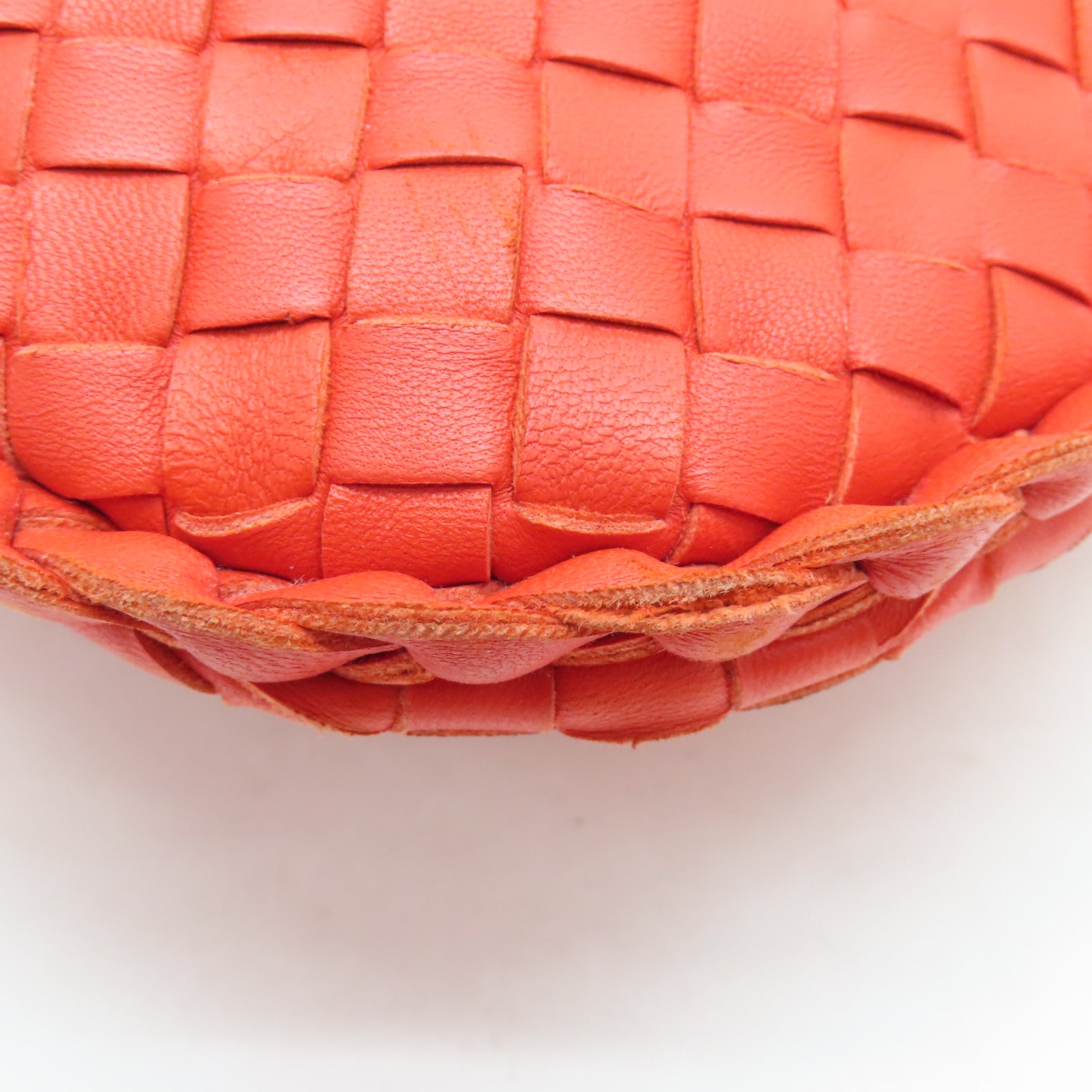 Bottega Veneta Textured Leather Shoulder Bag Red