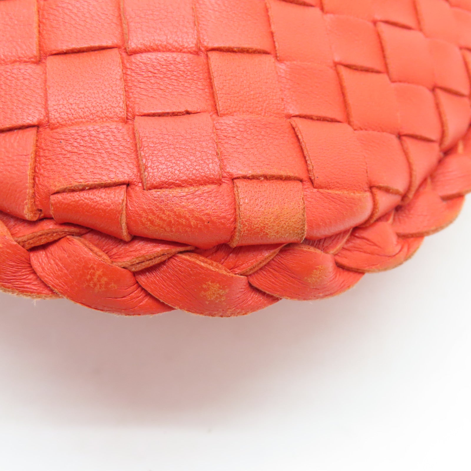 Bottega Veneta Textured Leather Shoulder Bag Red