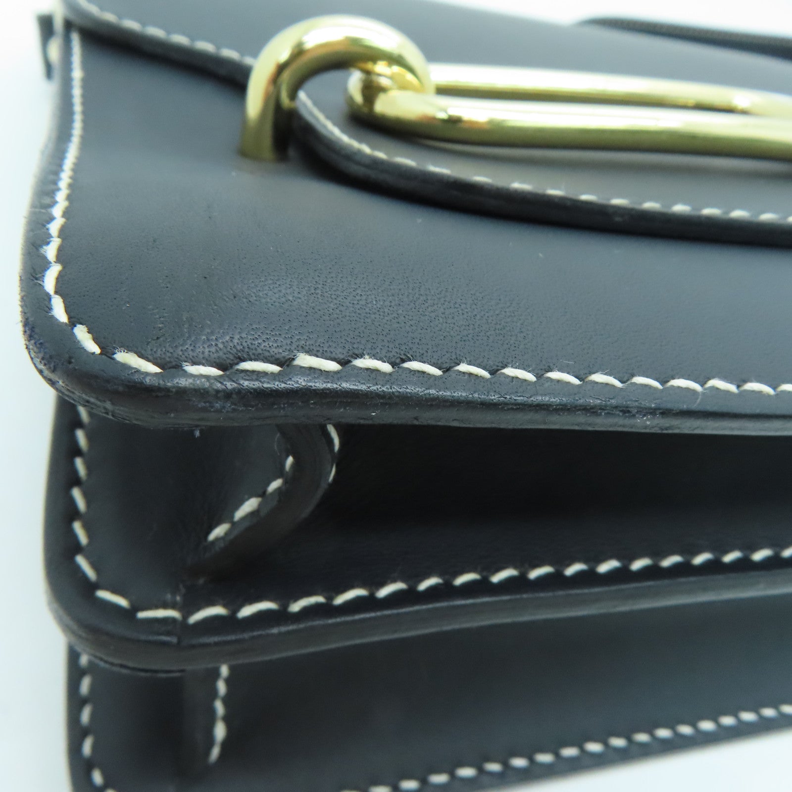 HERMES Sombrero皮革Roulis 23金扣肩背袋黑色