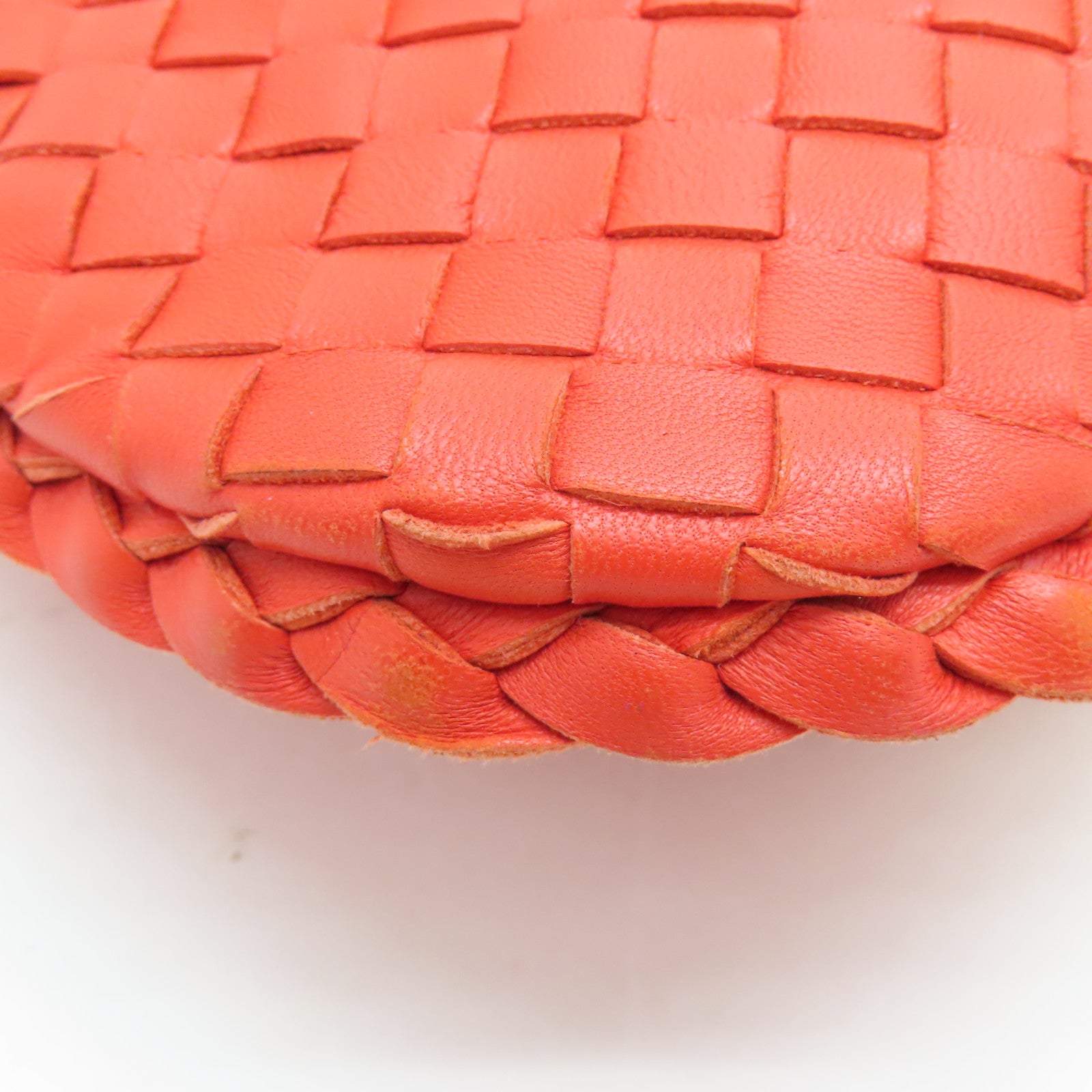 Bottega Veneta Textured Leather Shoulder Bag Red