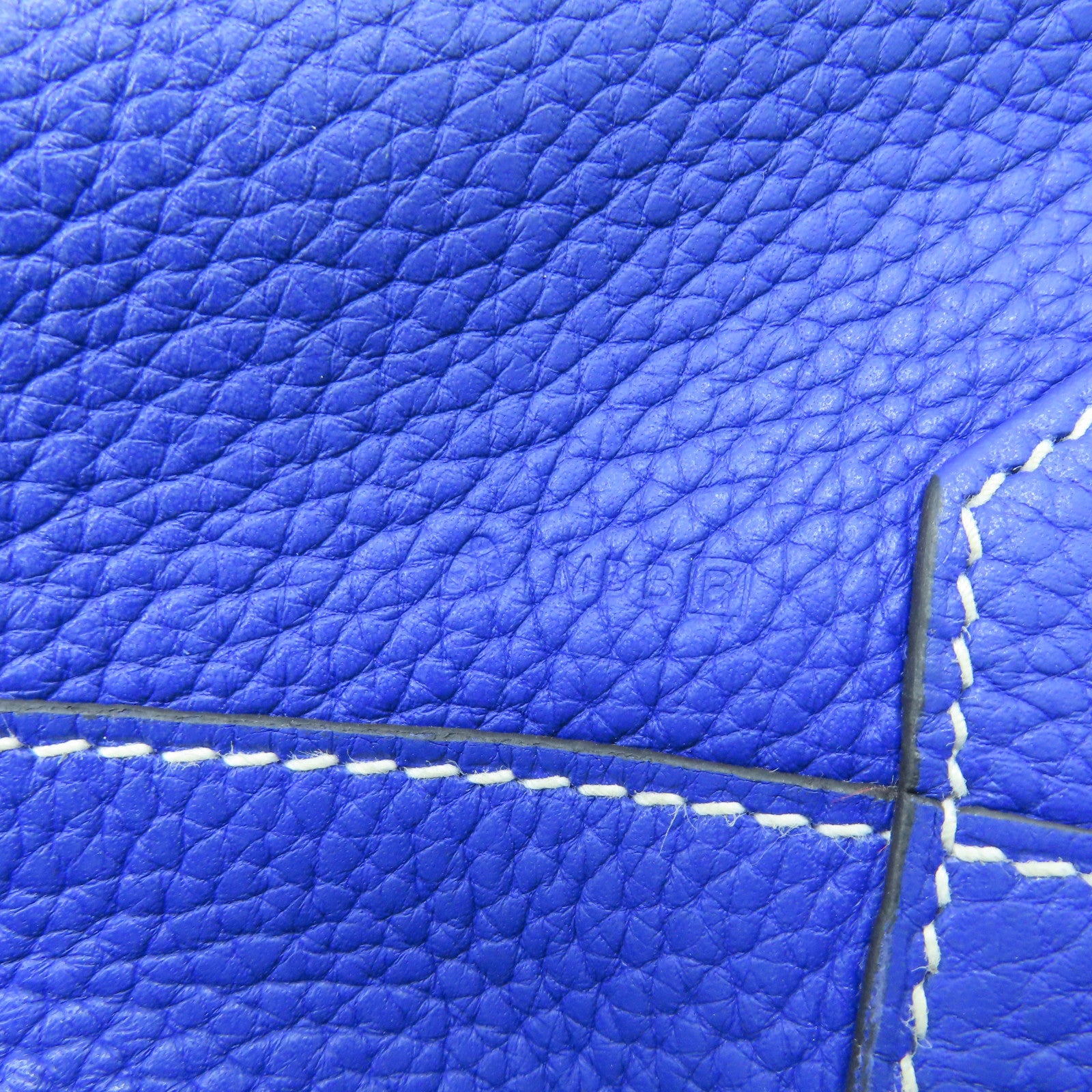 HERMES Clemence皮革Double Sens肩背袋Etain錫器灰色/Bleu Electrique電光藍色
