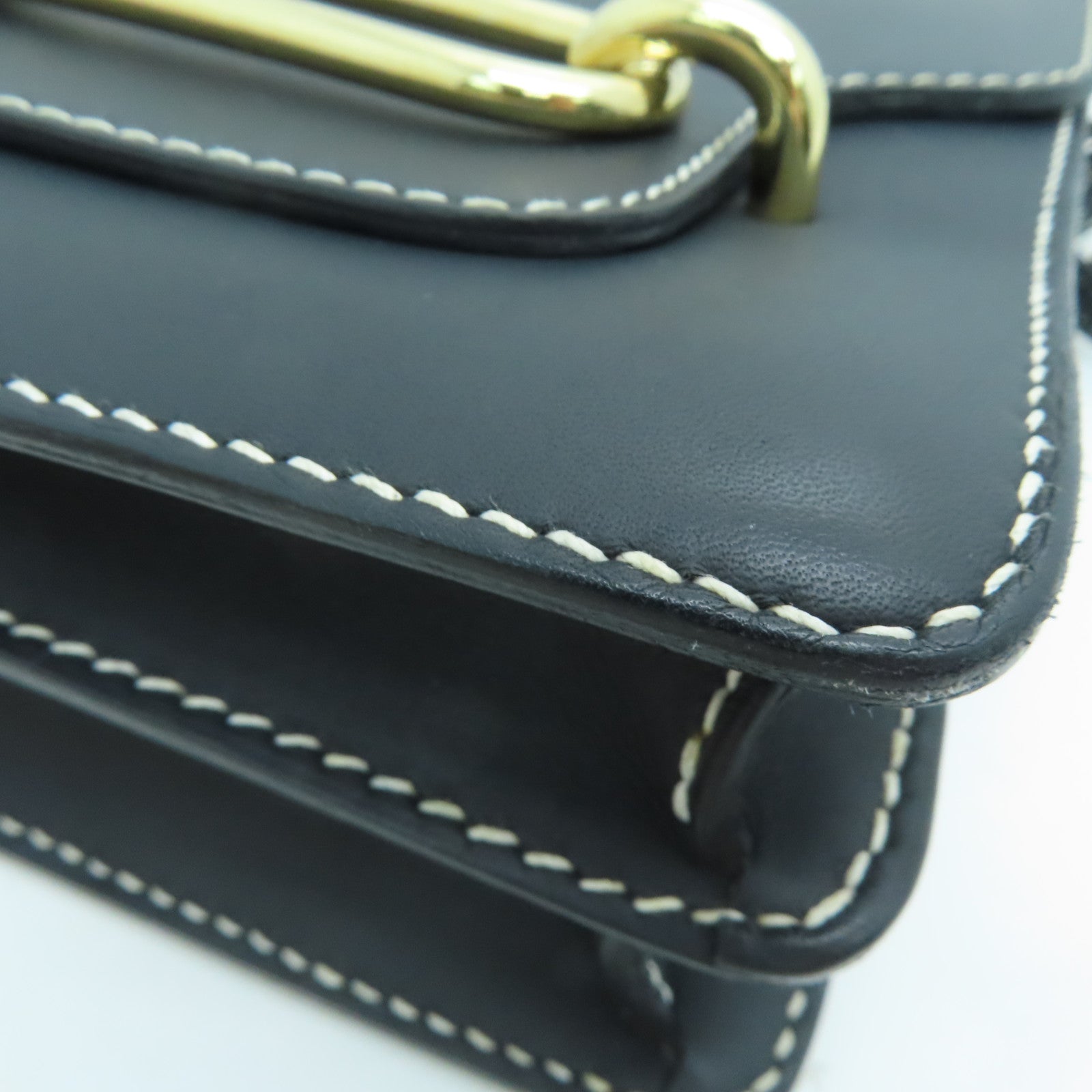 HERMES Sombrero皮革Roulis 23金扣肩背袋黑色