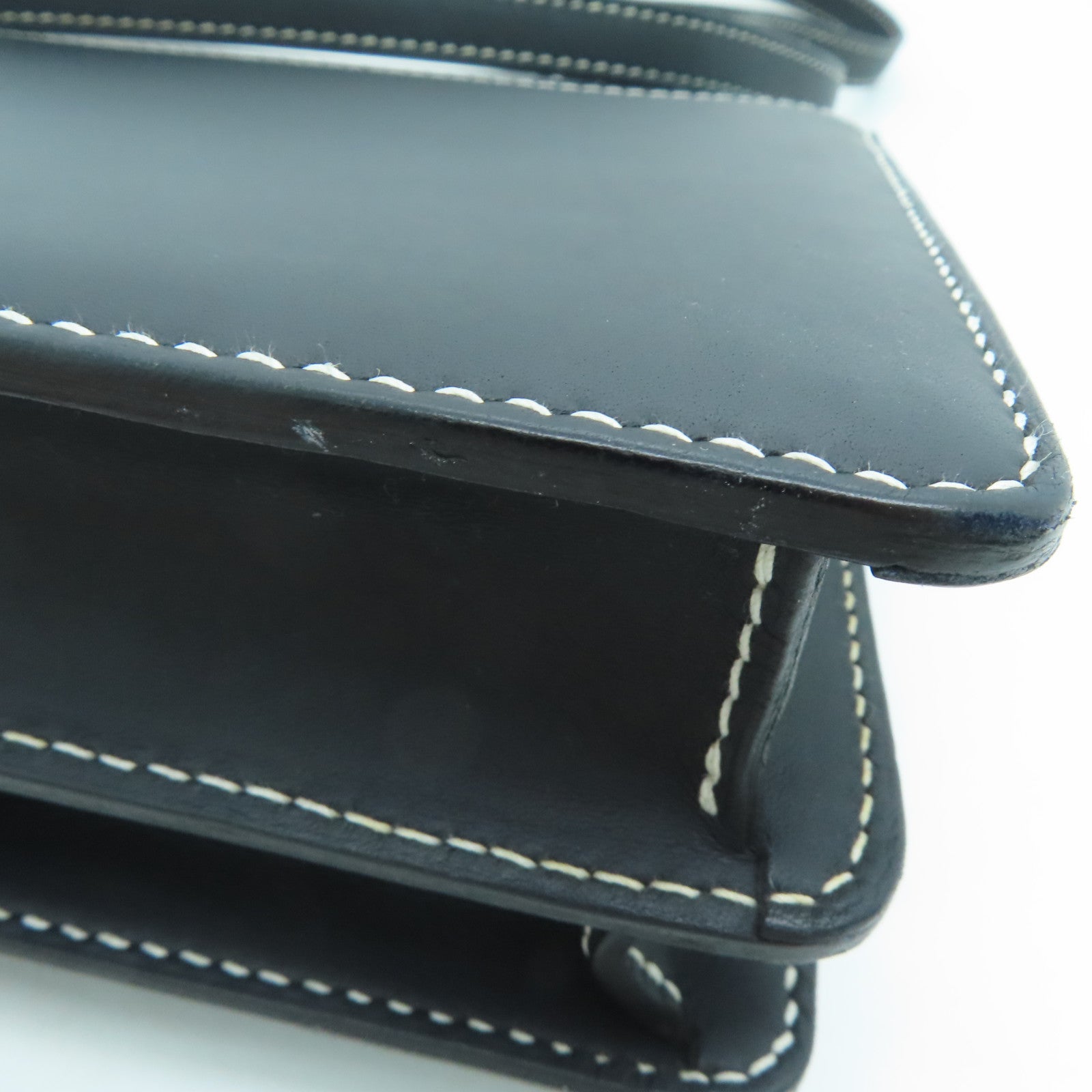 HERMES Sombrero皮革Roulis 23金扣肩背袋黑色