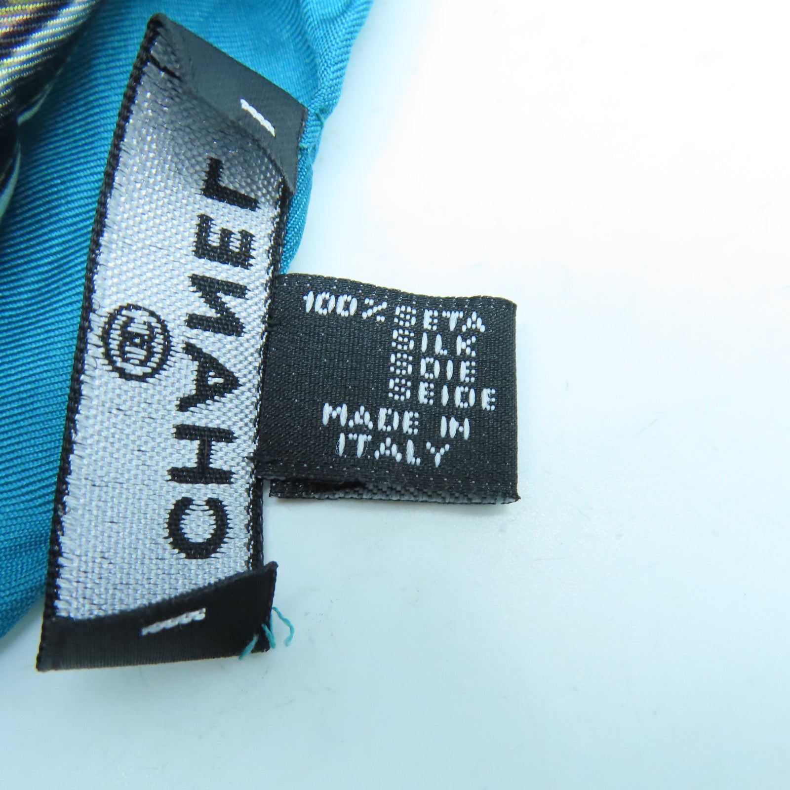 CHANEL 絲質Scarf Silk圍巾綠色/粉紅色/白色