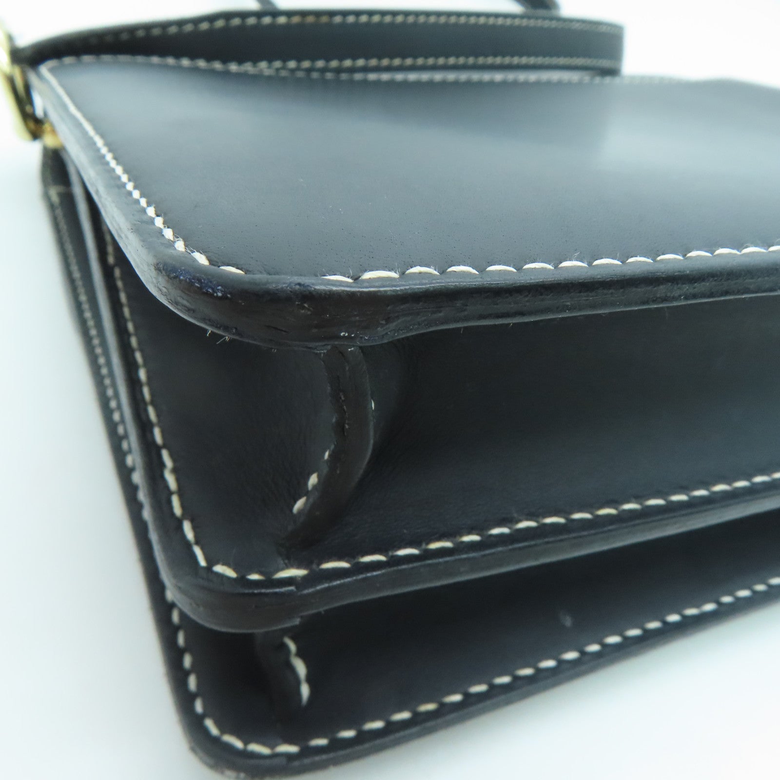 HERMES Sombrero皮革Roulis 23金扣肩背袋黑色