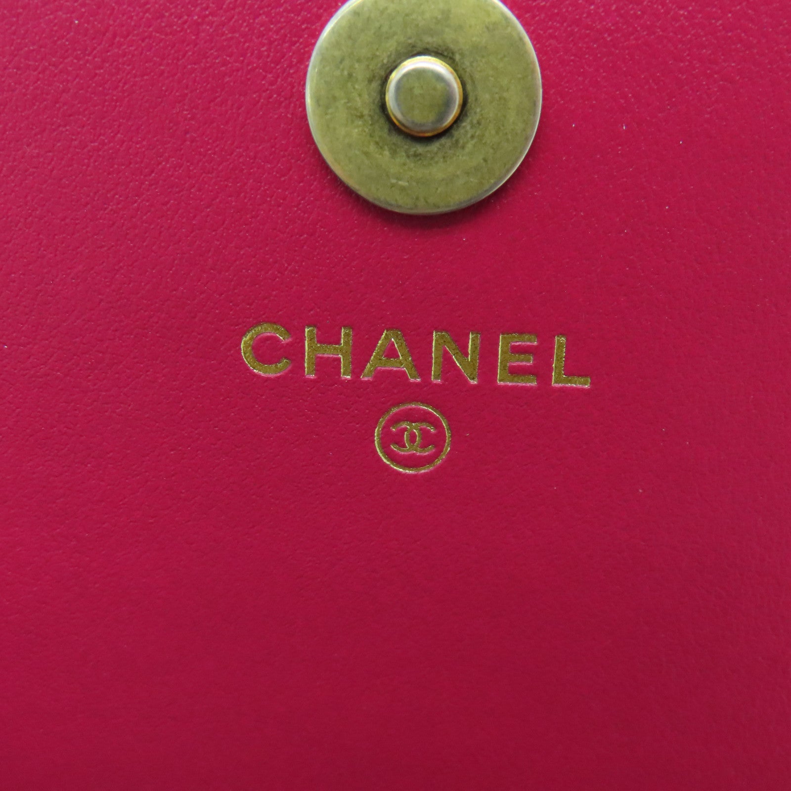 CHANEL 天鵝絨Chain Shoulder Bag金扣鏈帶肩背袋粉紅色