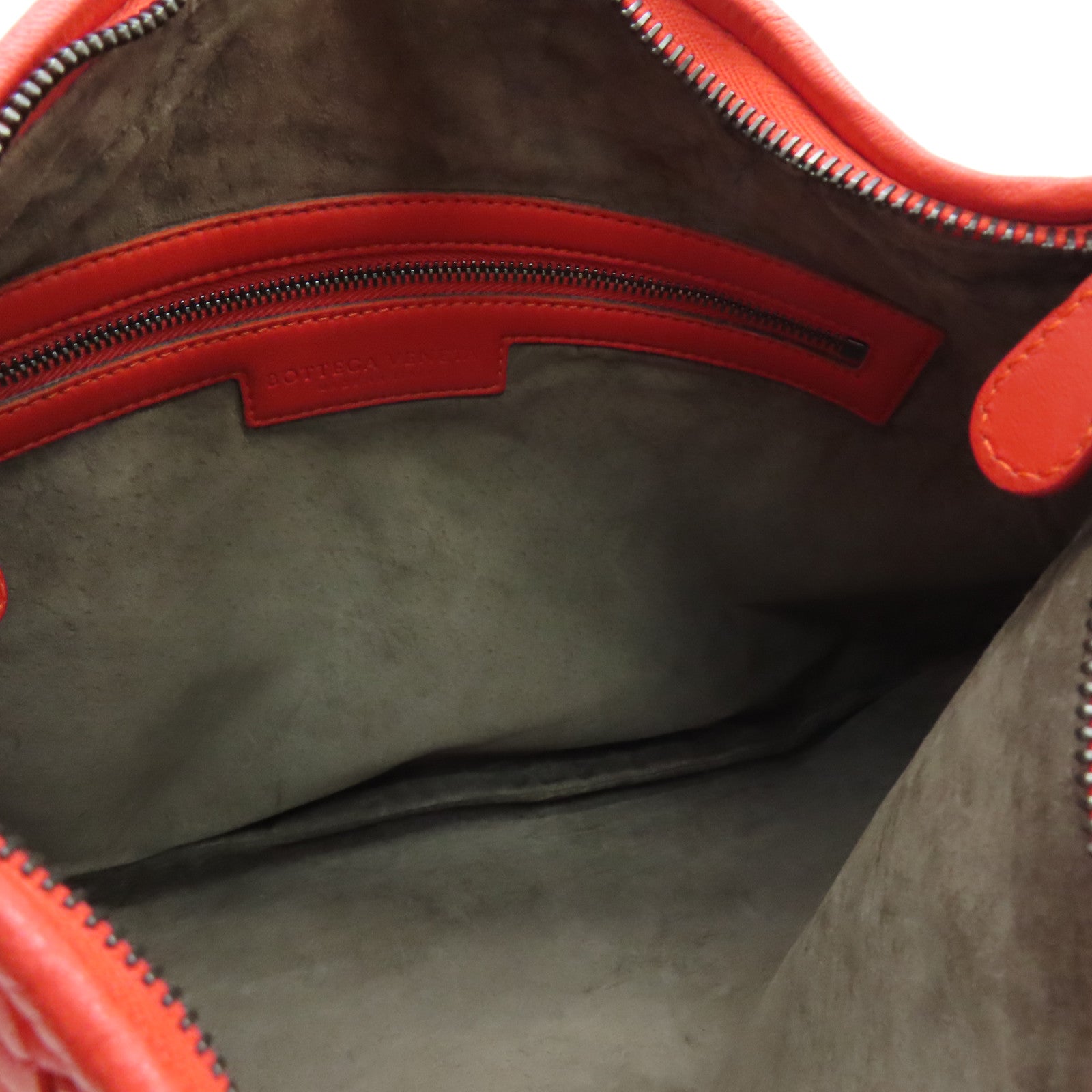 Bottega Veneta Textured Leather Shoulder Bag Red