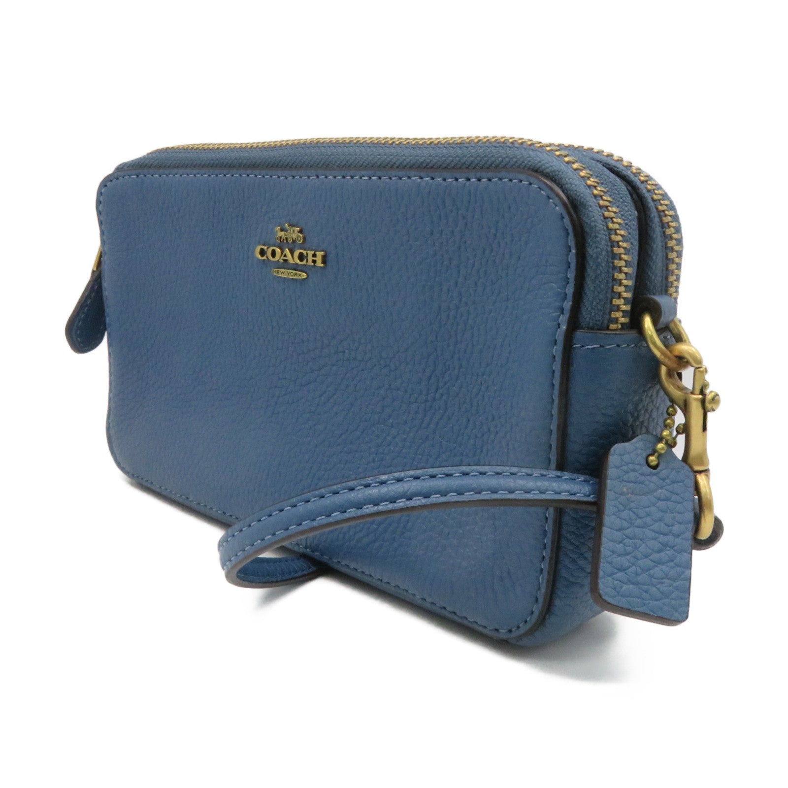 COACH 牛皮皮革Shoulder Bag肩背袋藍色