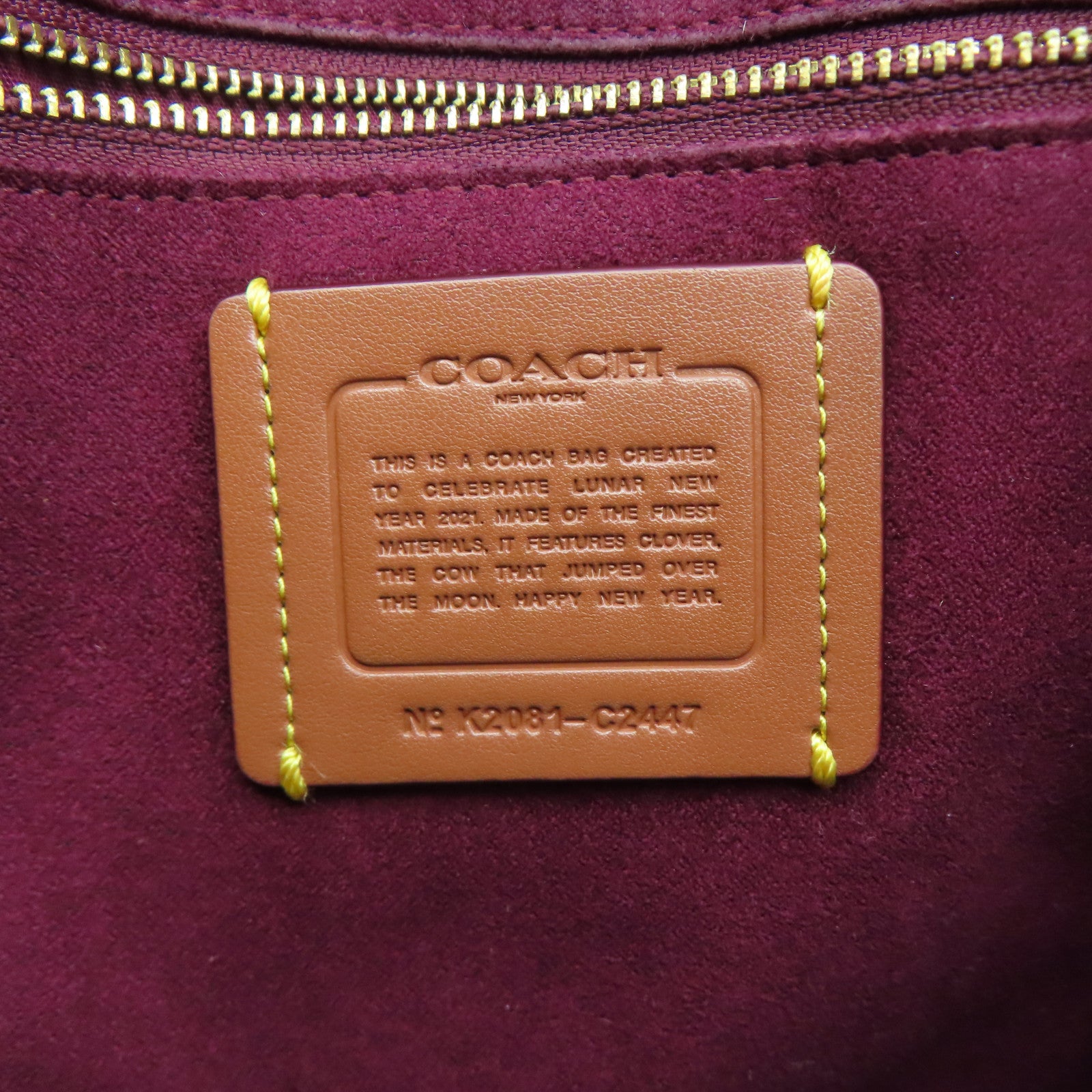 COACH 塗層帆布2 Way Shoulder金扣手挽肩背兩用袋啡色/藍色