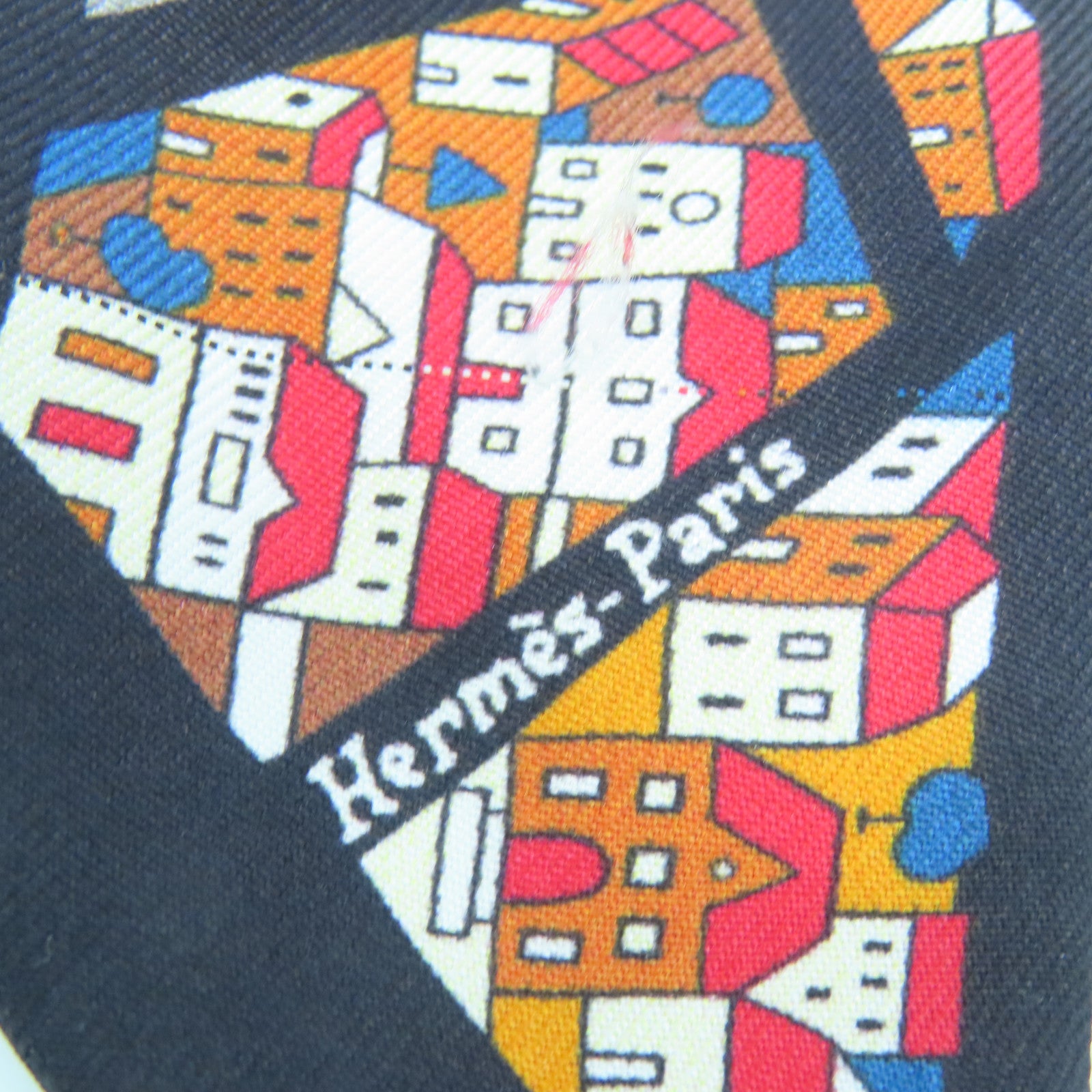 HERMES Silk Twilly Scarf Black/Red