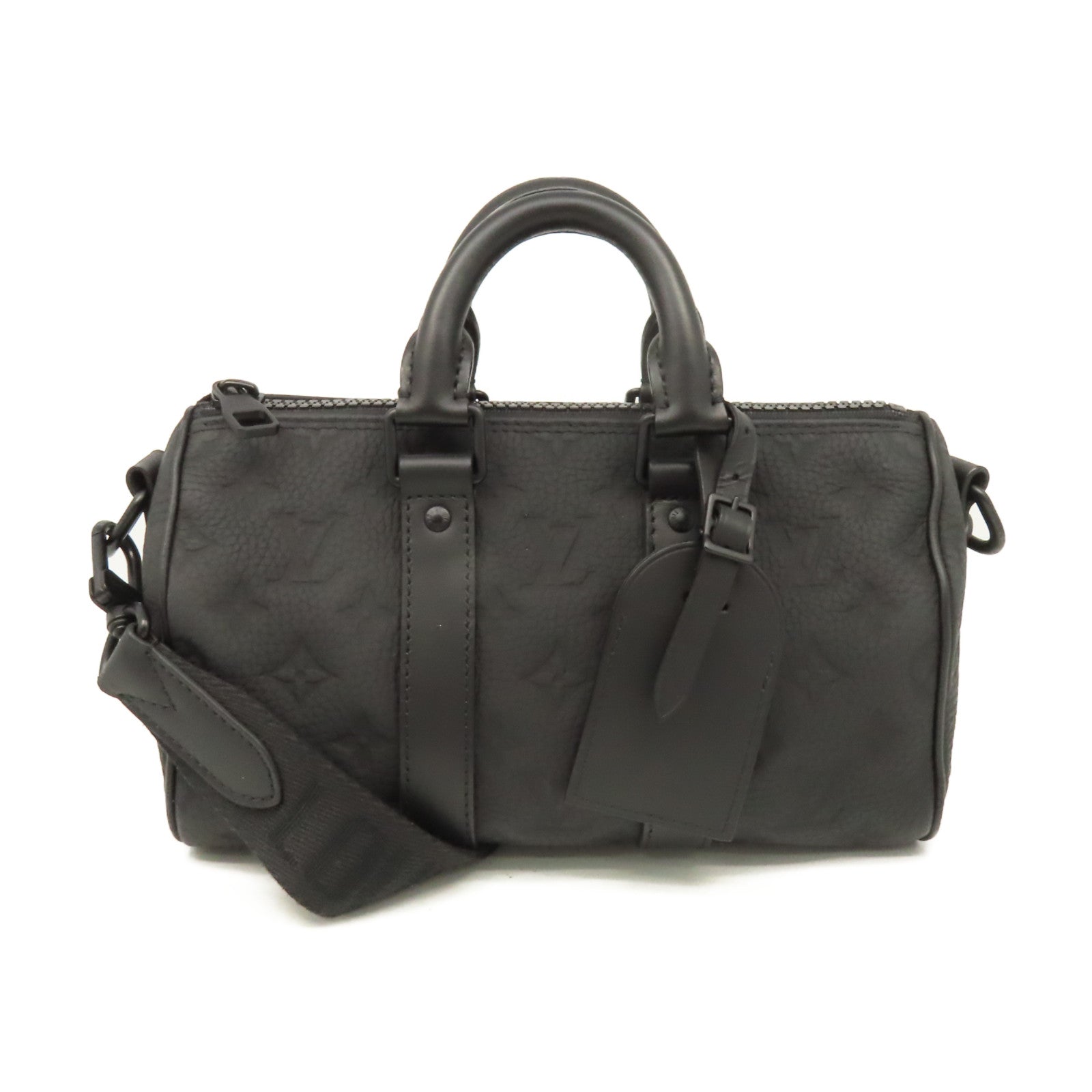 LOUIS VUITTON Monogram Taurillon Keepall Bandouliere 2Way Shoulder Bag手挽肩背兩用袋黑色