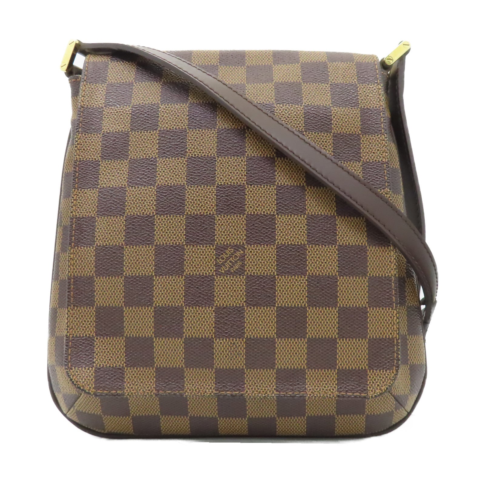 LOUIS VUITTON Damier Musette Salsa金扣肩背袋啡色
