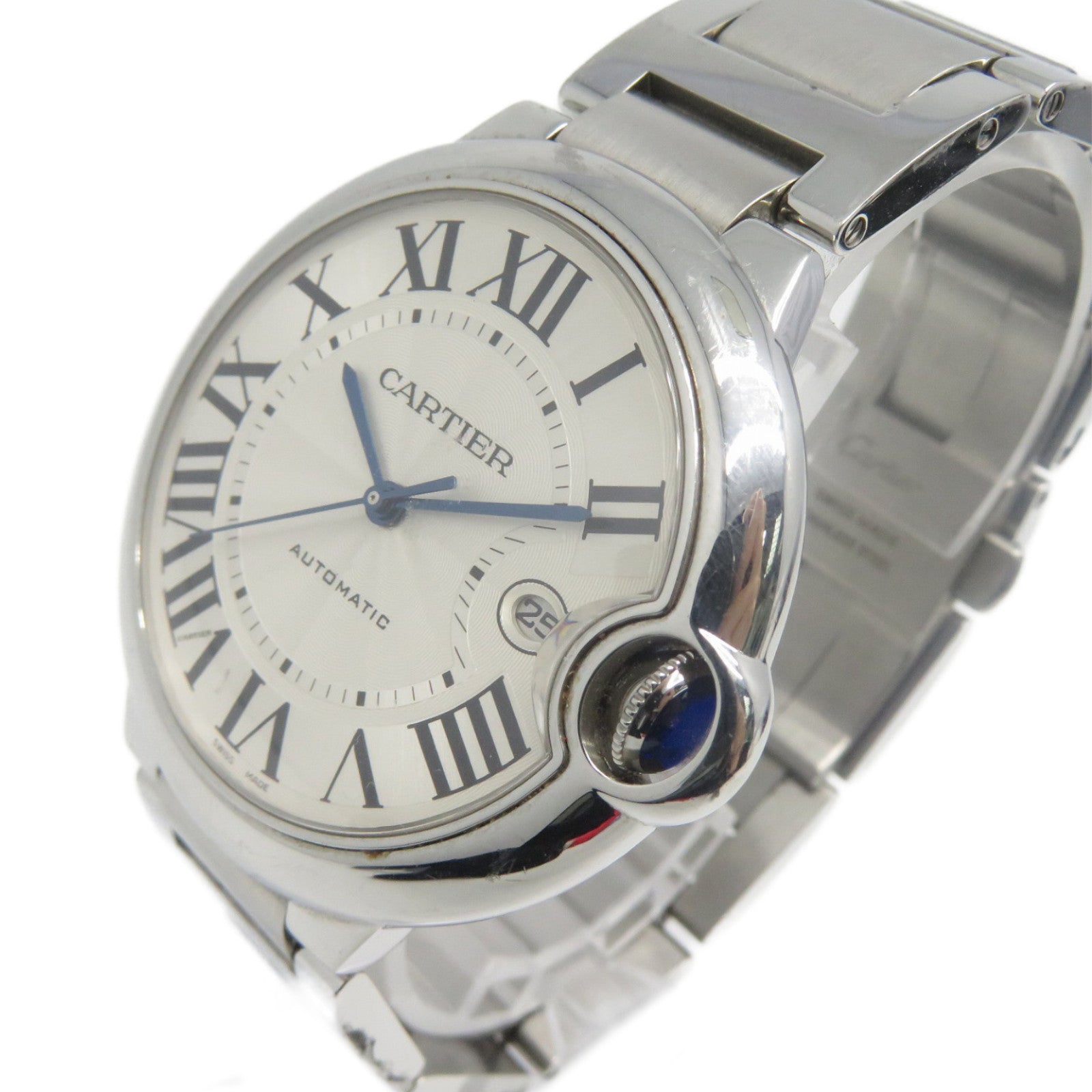 CARTIER Ballon Blue不鏽鋼手錶自動機芯銀色