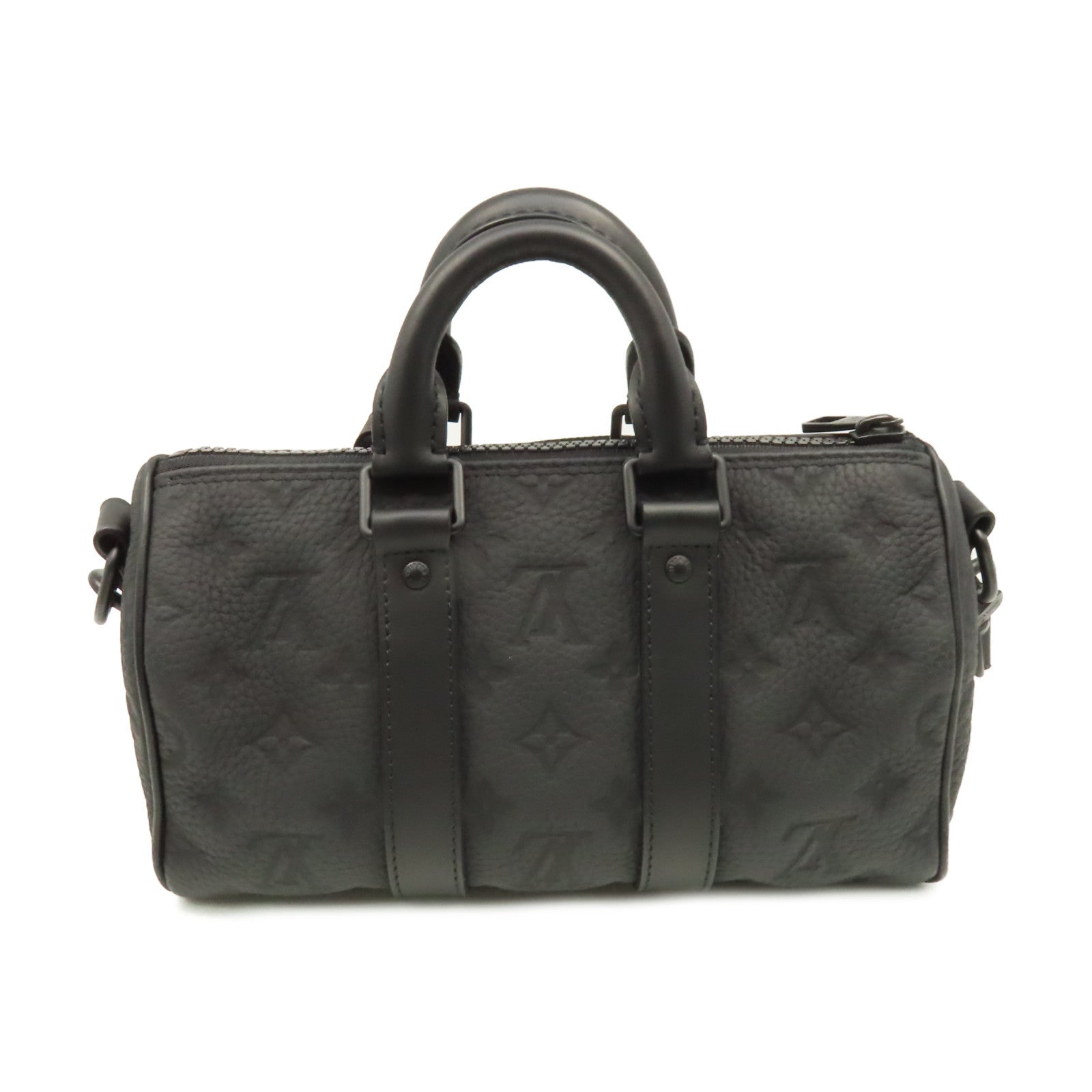 LOUIS VUITTON Monogram Taurillon Keepall Bandouliere 2Way Shoulder Bag手挽肩背兩用袋黑色