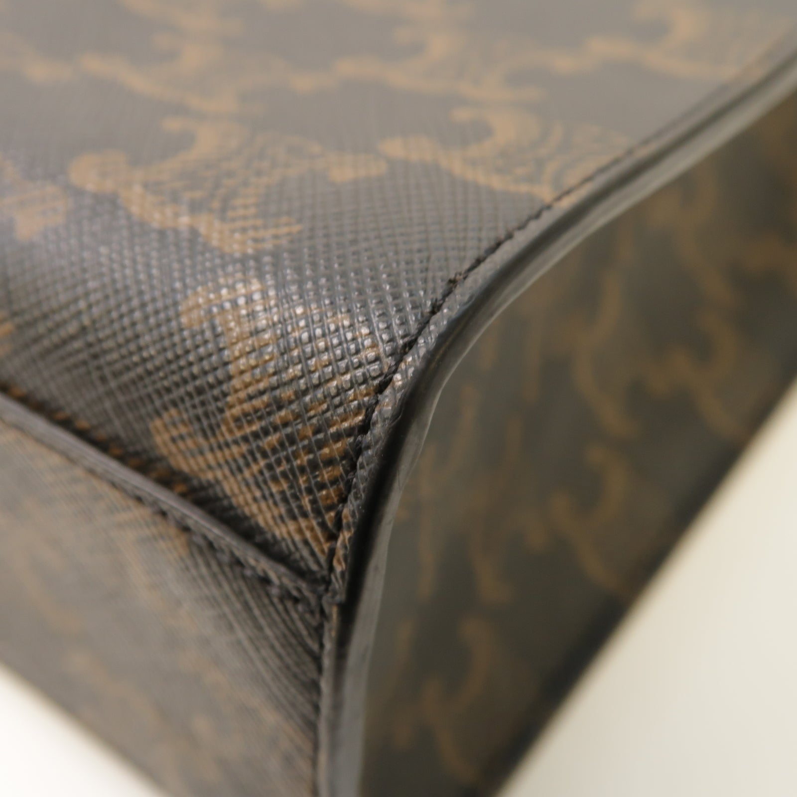 CELINE 塗層帆布Medium Vertical Cabas金扣手挽肩背兩用袋棕色