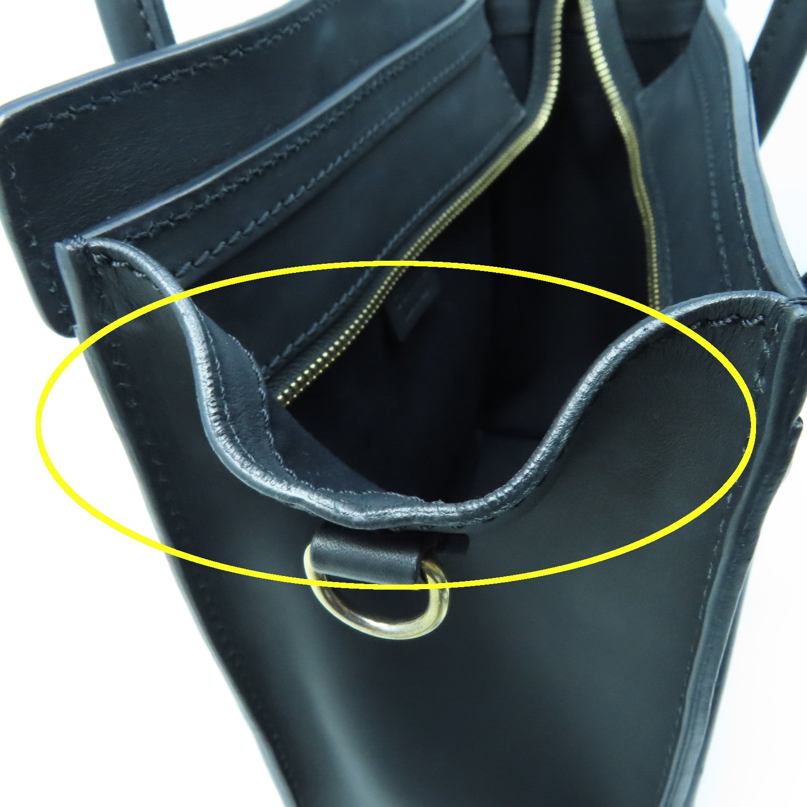 CELINE 牛皮皮革/帆布Mini Luggage金扣手挽肩背两用袋黑色