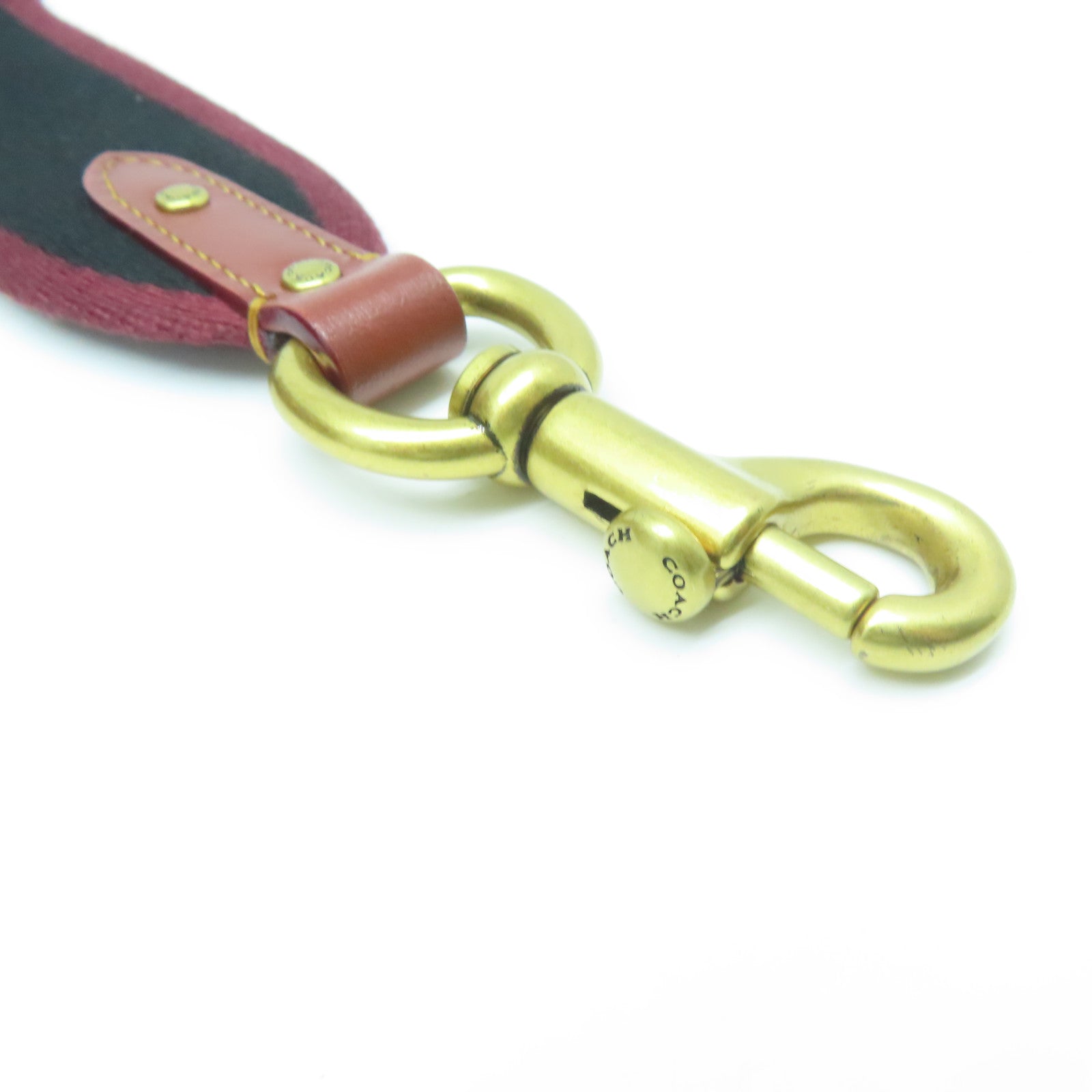 COACH 塗層帆布2 Way Shoulder金扣手挽肩背兩用袋啡色/藍色