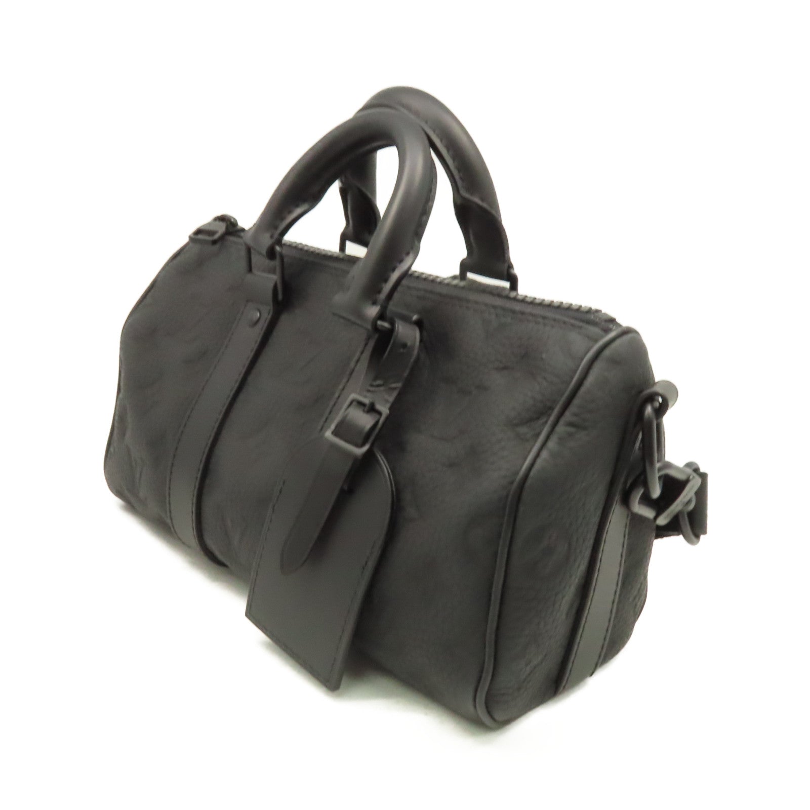 LOUIS VUITTON Monogram Taurillon Keepall Bandouliere 2Way Shoulder Bag手挽肩背兩用袋黑色