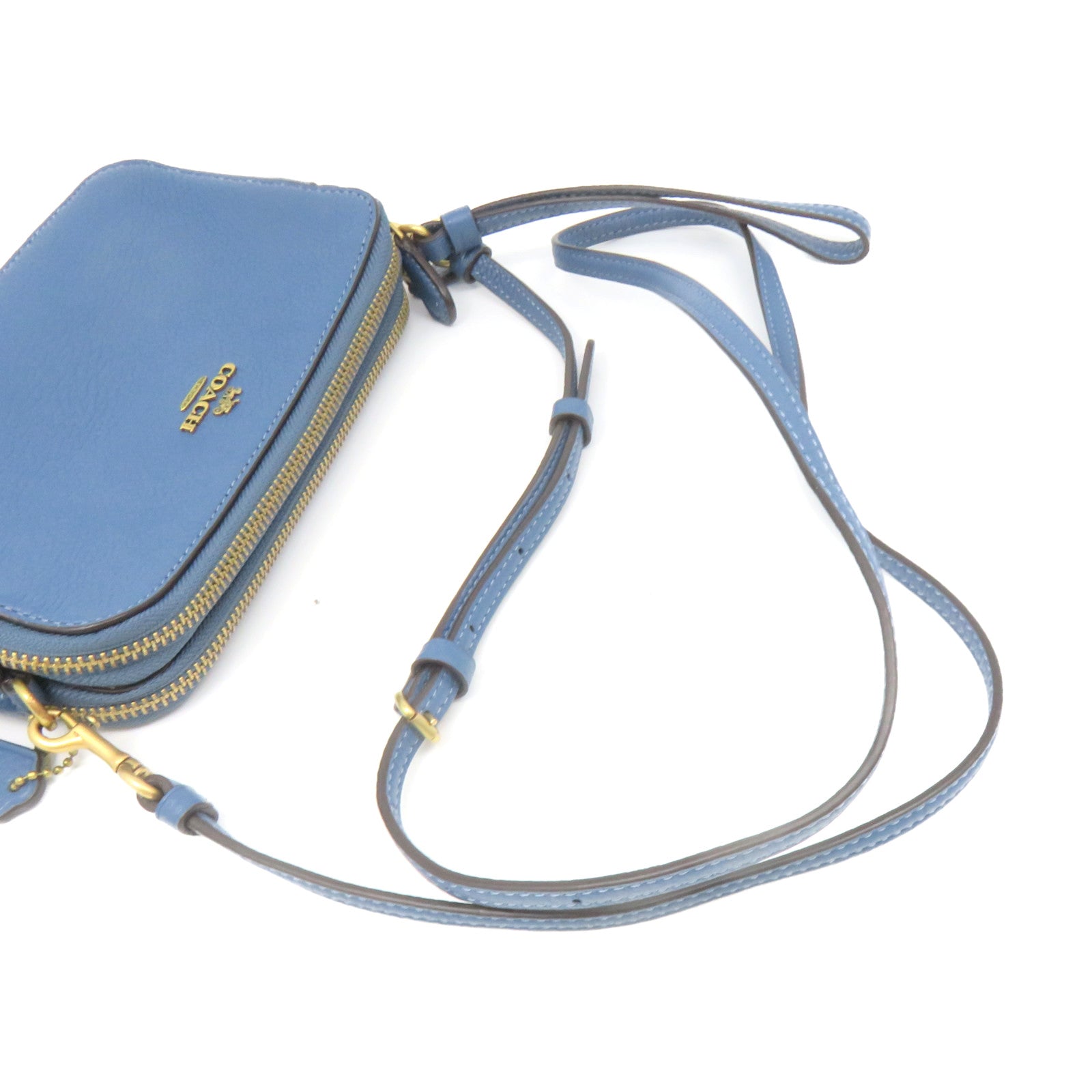 COACH 牛皮皮革Shoulder Bag肩背袋藍色