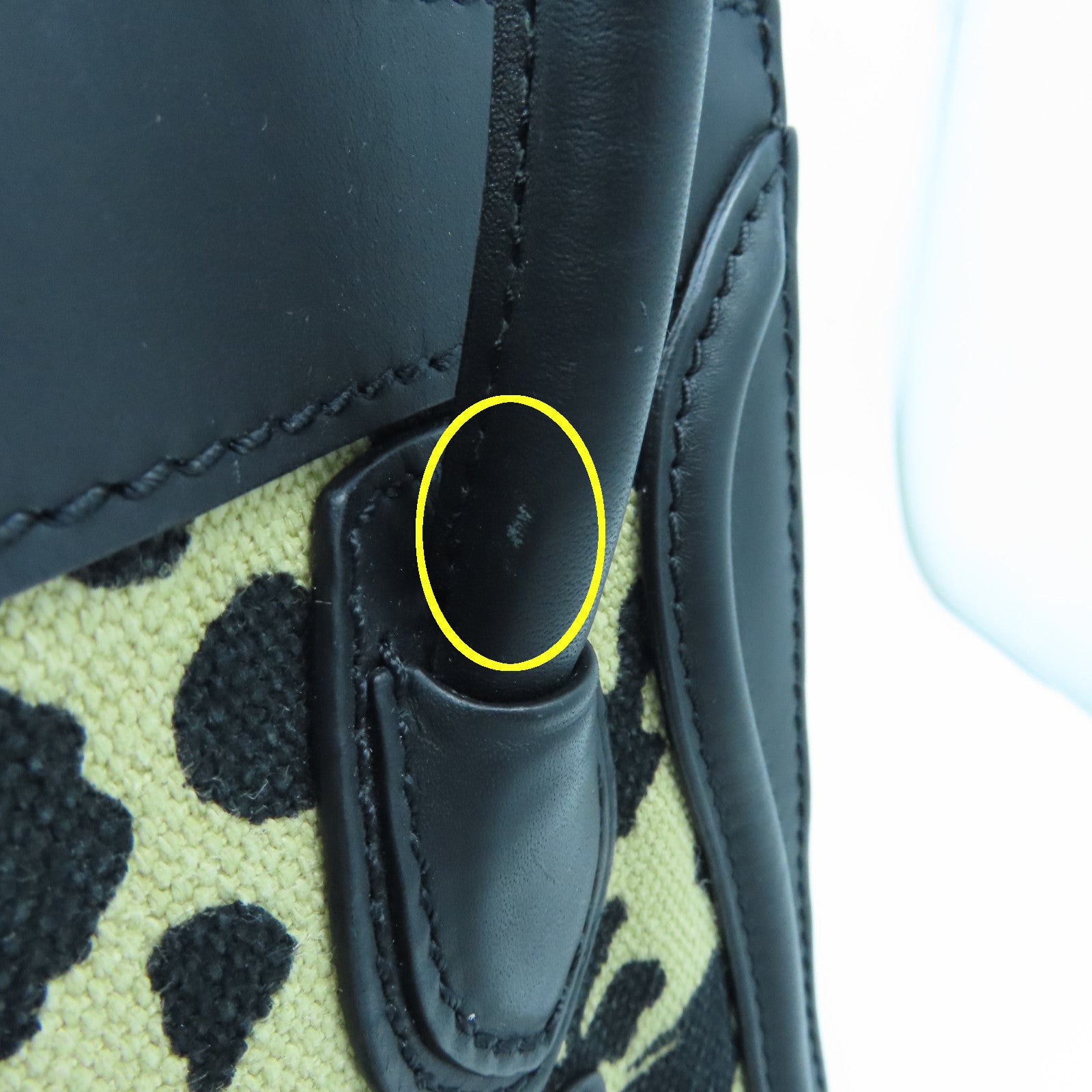 CELINE 牛皮皮革/帆布Mini Luggage金扣手挽肩背两用袋黑色