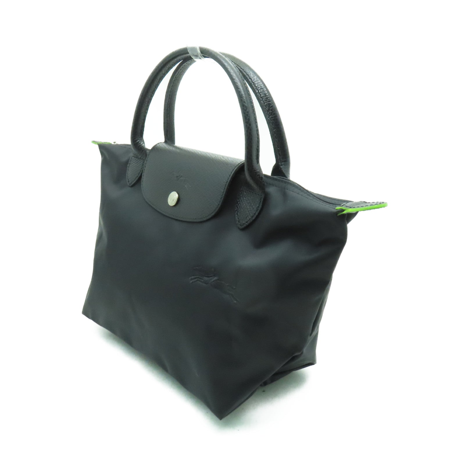 Longchamp 尼龍Handbag銀扣手挽袋黑色