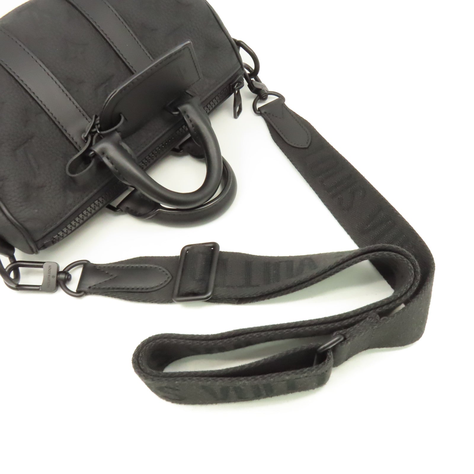 LOUIS VUITTON Monogram Taurillon Keepall Bandouliere 2Way Shoulder Bag手挽肩背兩用袋黑色