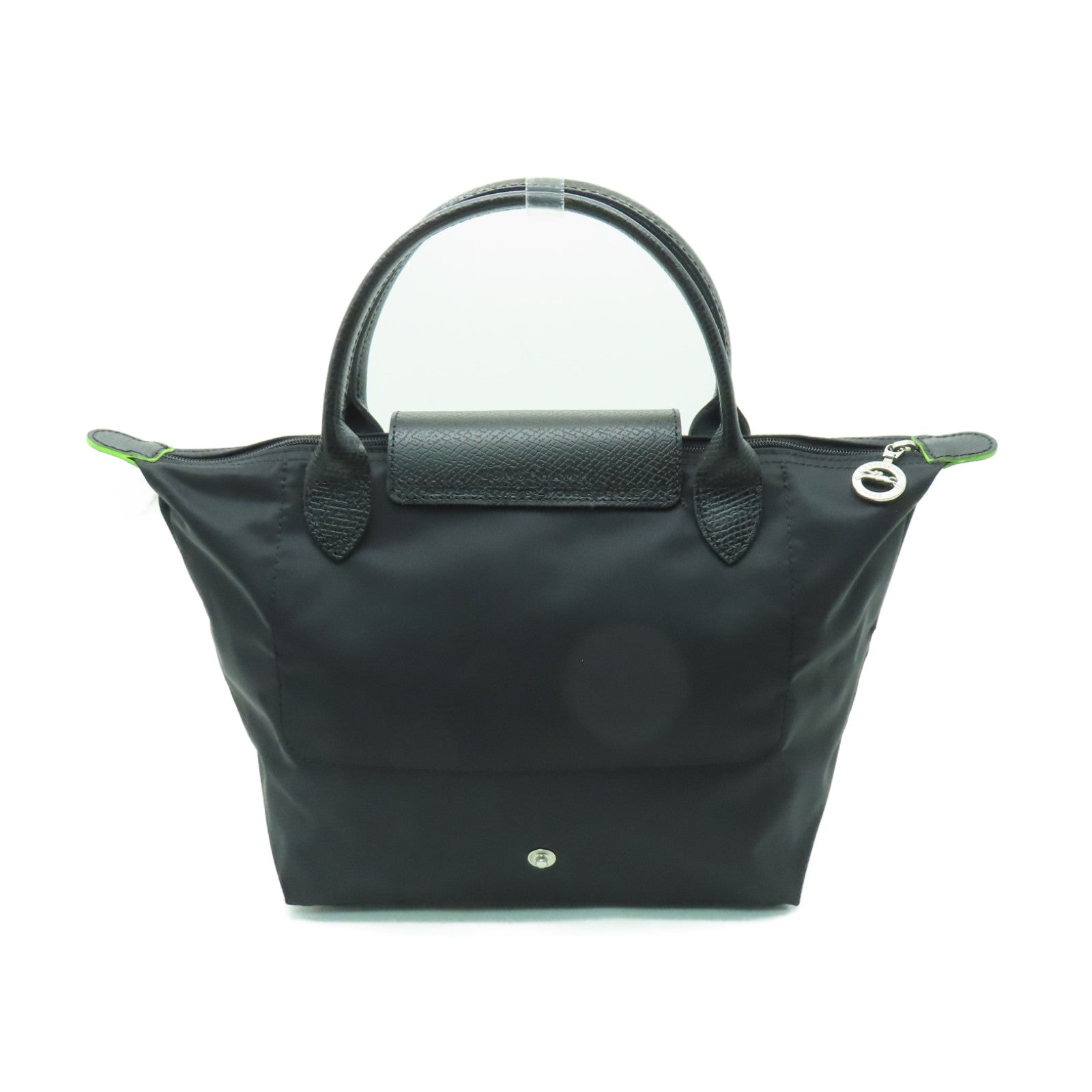Longchamp 尼龍Handbag銀扣手挽袋黑色
