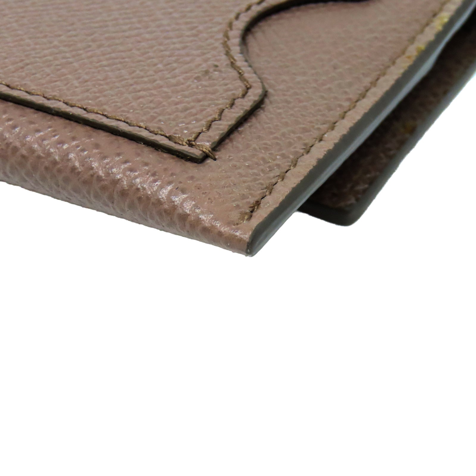 Salvatore Ferragamo 牛皮皮革Card Case金扣卡片套褐色