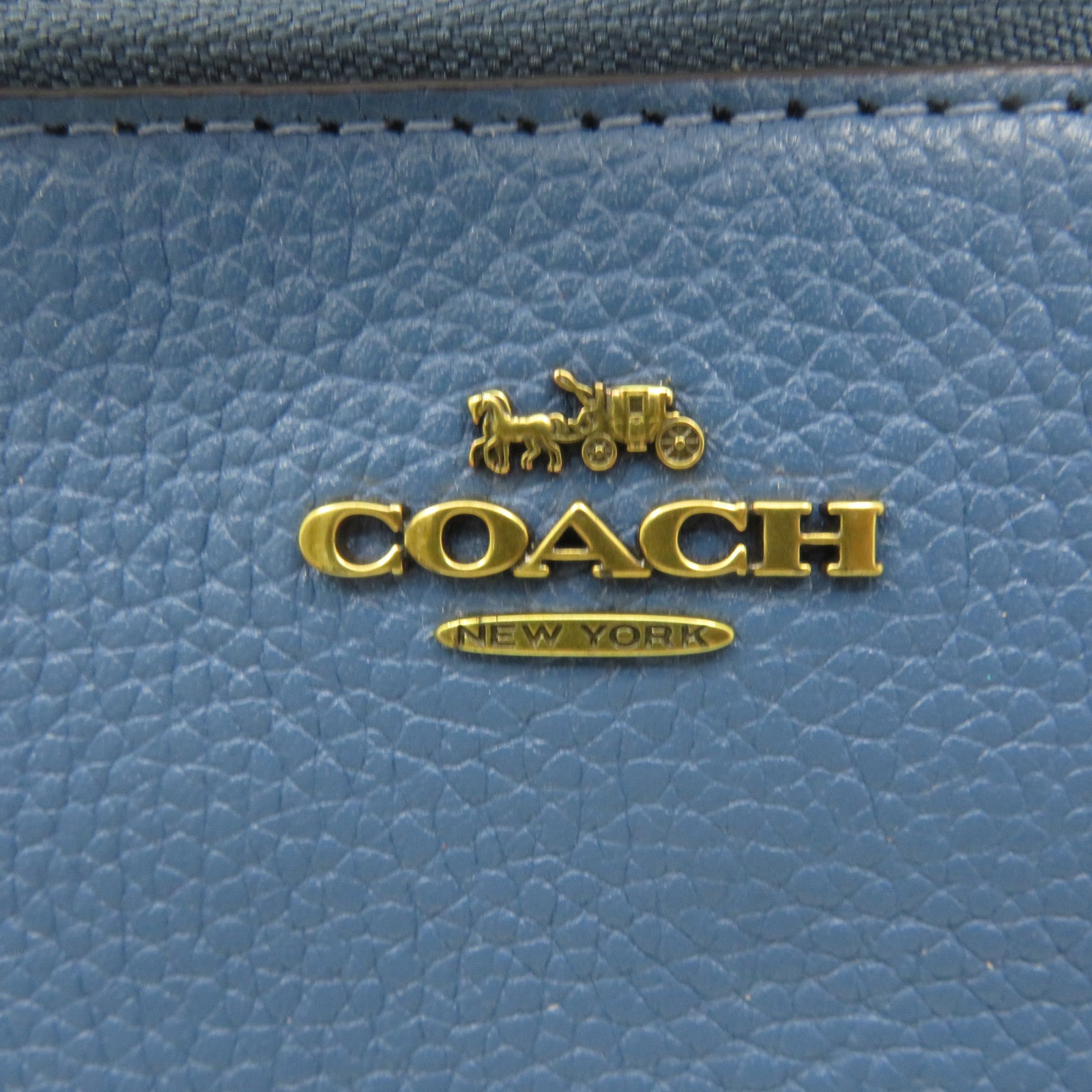 COACH 牛皮皮革Shoulder Bag肩背袋藍色