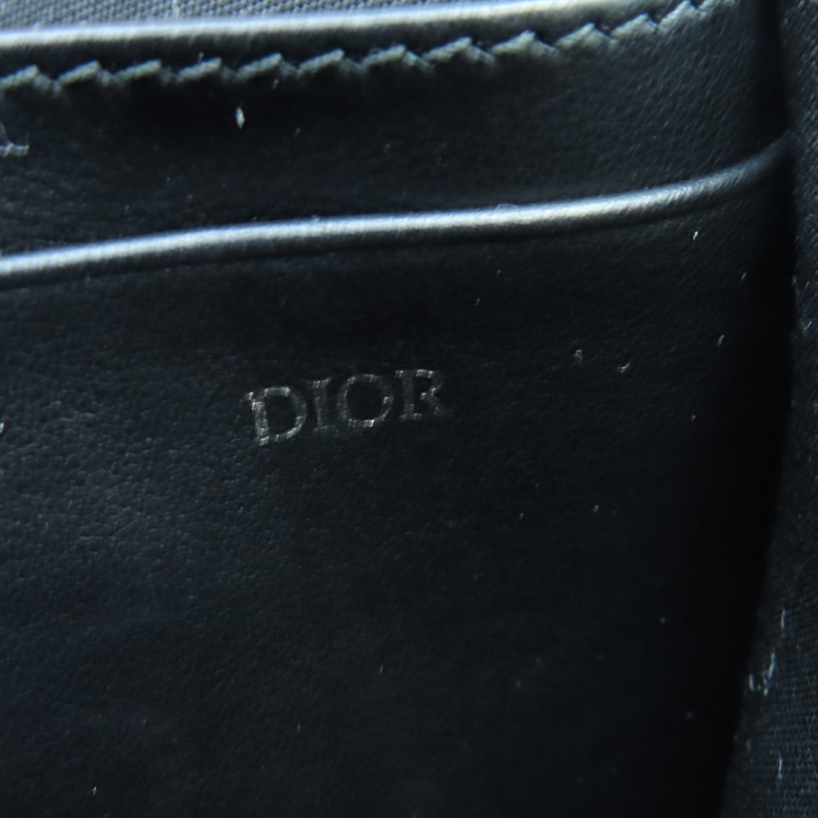 Dior Canvas Pouch With Strap Silver Button Shoulder Bag Black