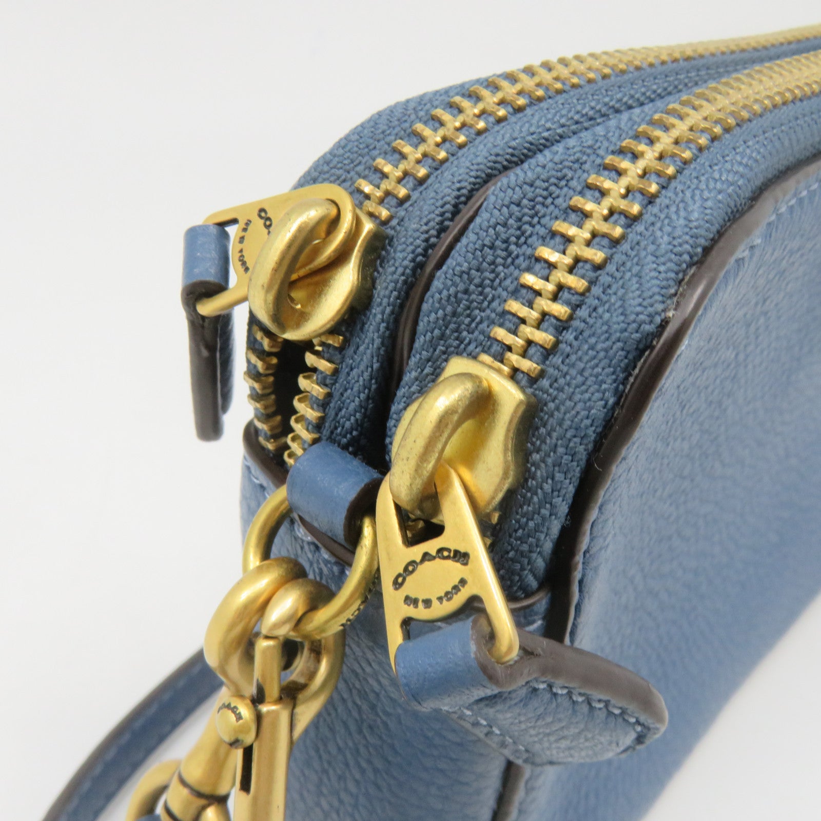 COACH 牛皮皮革Shoulder Bag肩背袋藍色