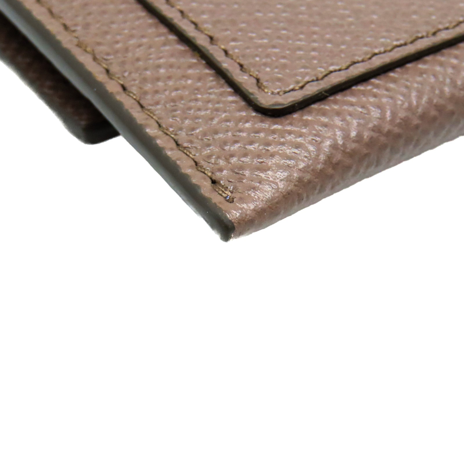 Salvatore Ferragamo 牛皮皮革Card Case金扣卡片套褐色