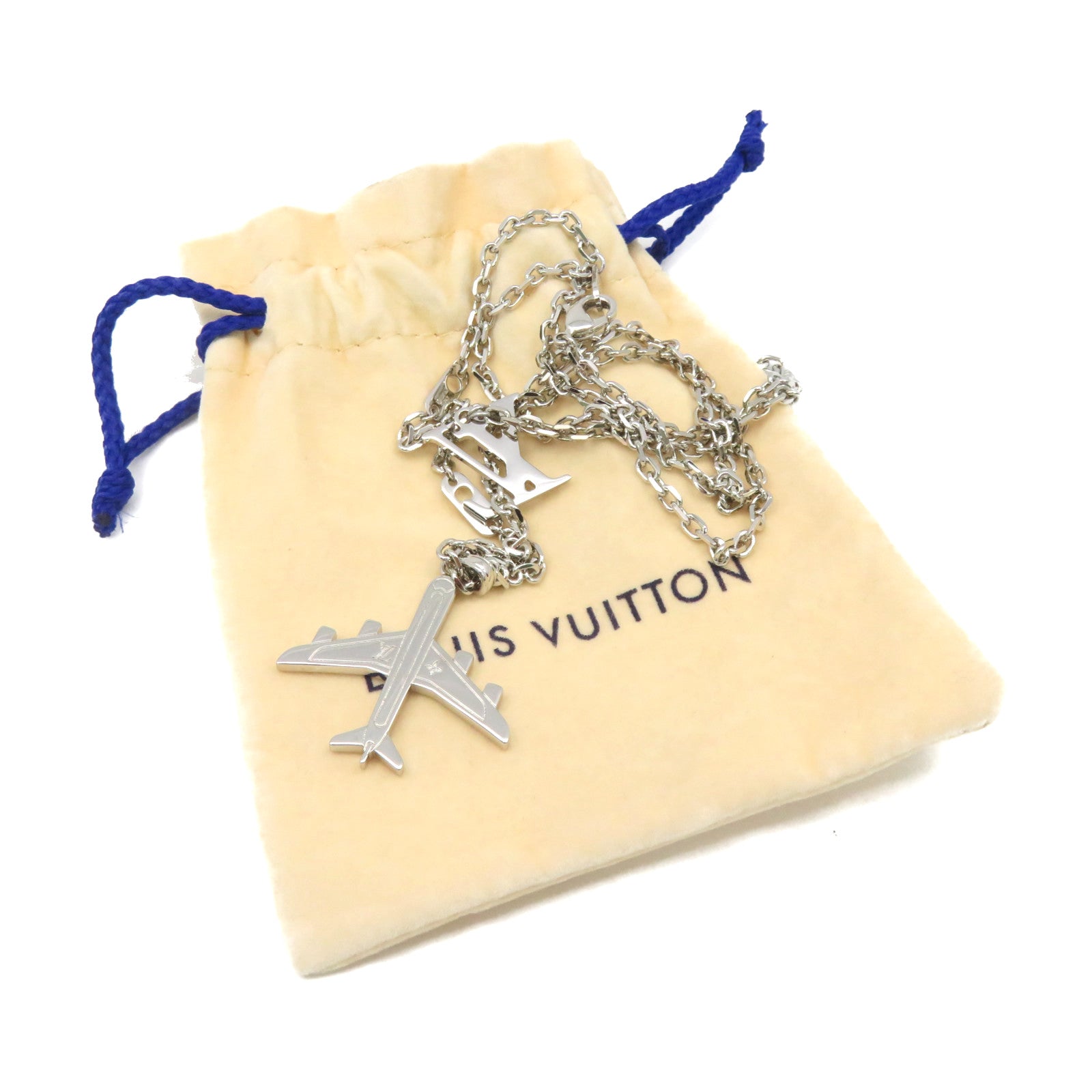 LOUIS VUITTON Metal LV Plane Necklace Necklace