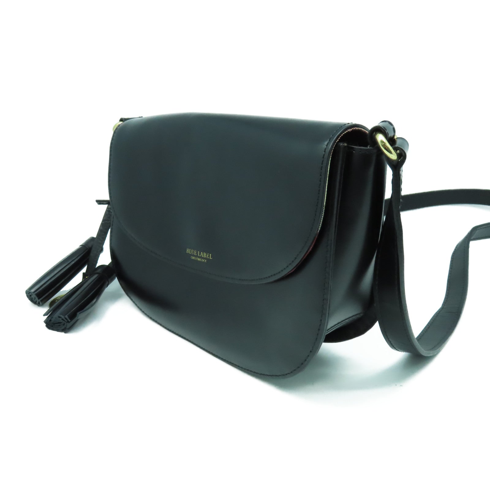 BURBERRY 牛皮皮革Shoulder Bag金扣肩背袋黑色