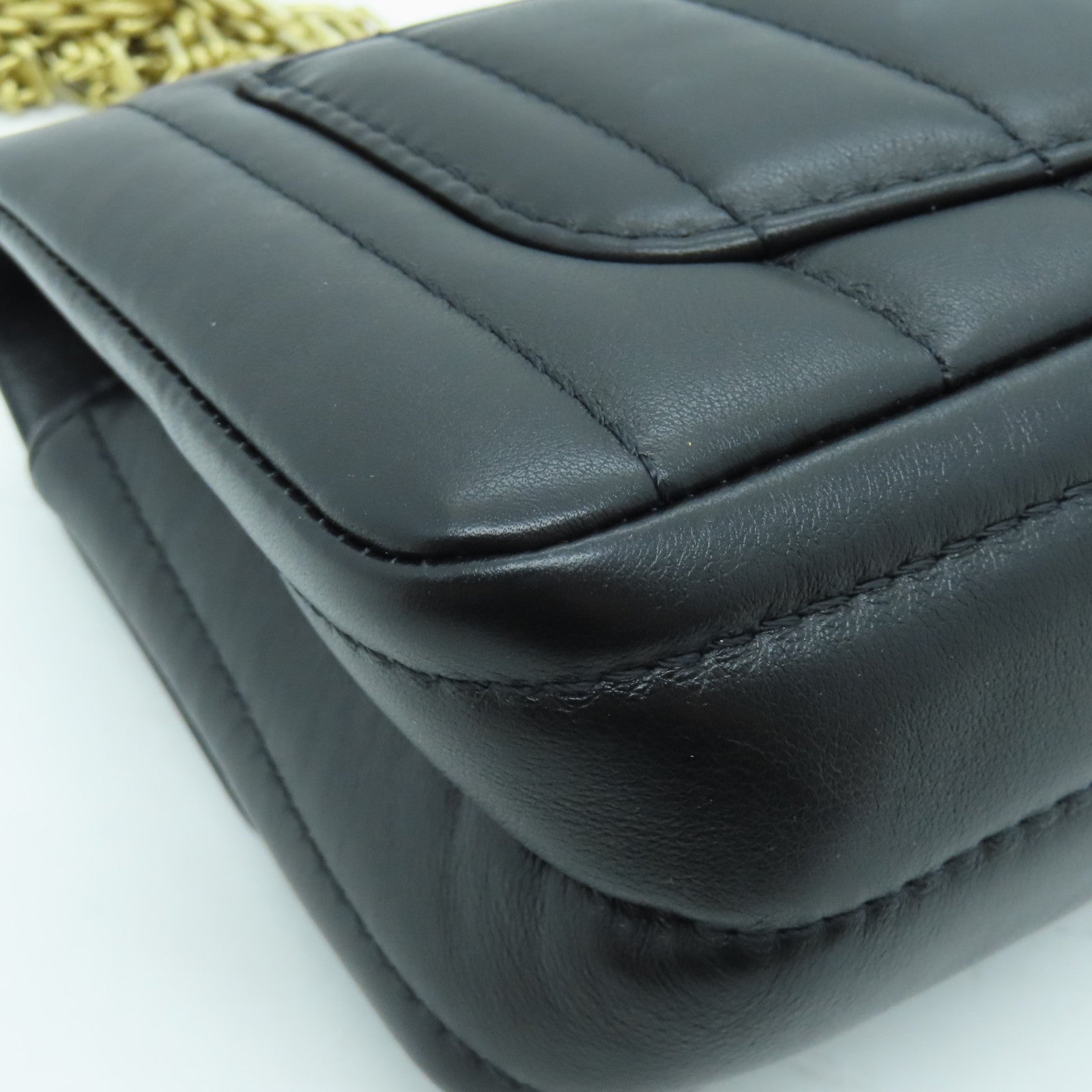 CHANEL 牛皮皮革Mini Chanel 2.55金扣鏈帶肩背袋黑色
