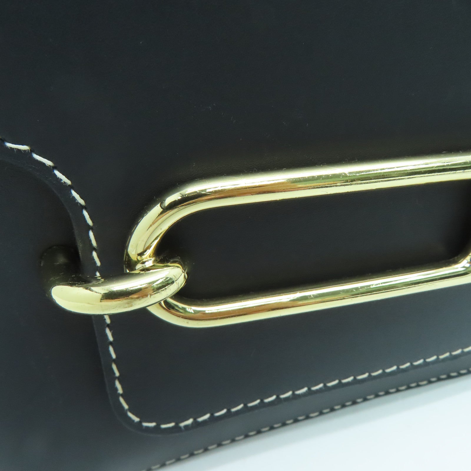 HERMES Sombrero皮革Roulis 23金扣肩背袋黑色