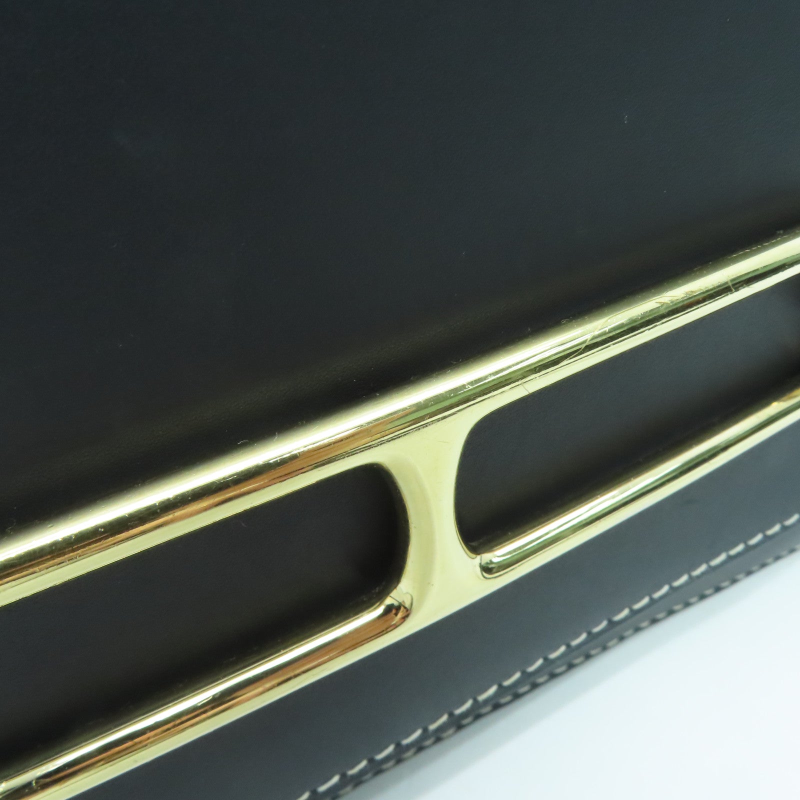 HERMES Sombrero皮革Roulis 23金扣肩背袋黑色