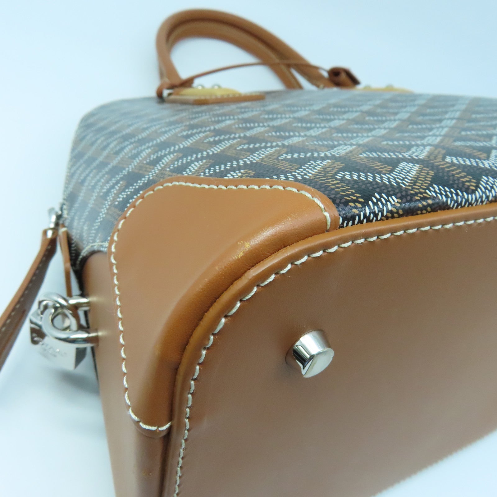 GOYARD 涂层帆布Vendome银扣手挽袋黑色/啡色
