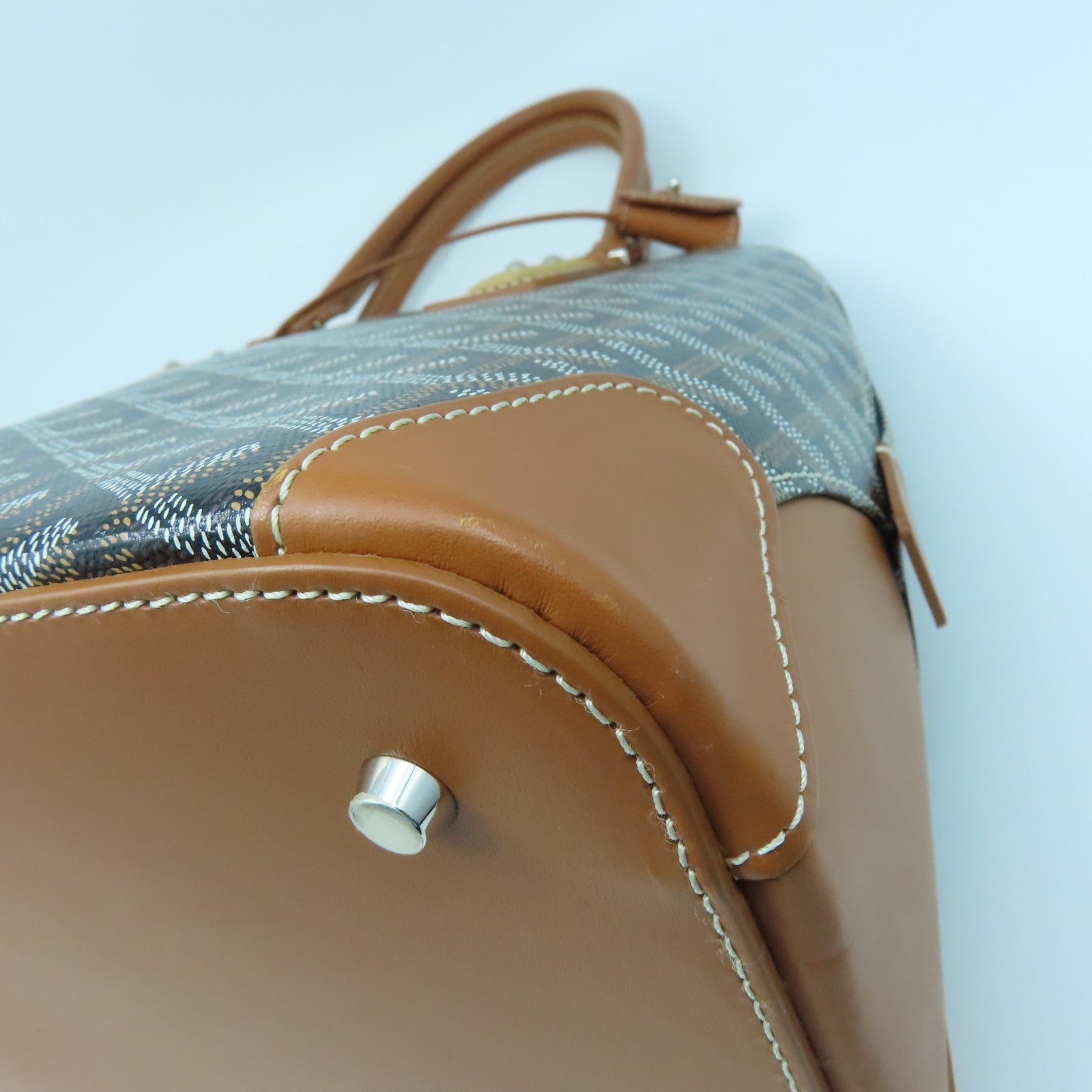 GOYARD 涂层帆布Vendome银扣手挽袋黑色/啡色