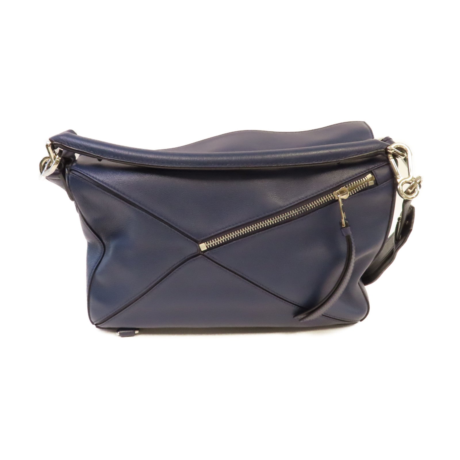 LOEWE 牛皮皮革Puzzle 2Way Shoulder Bag手挽肩背兩用袋藍色