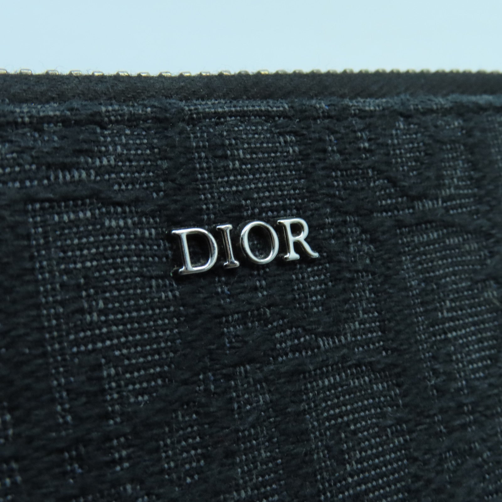 Dior Canvas Pouch With Strap Silver Button Shoulder Bag Black