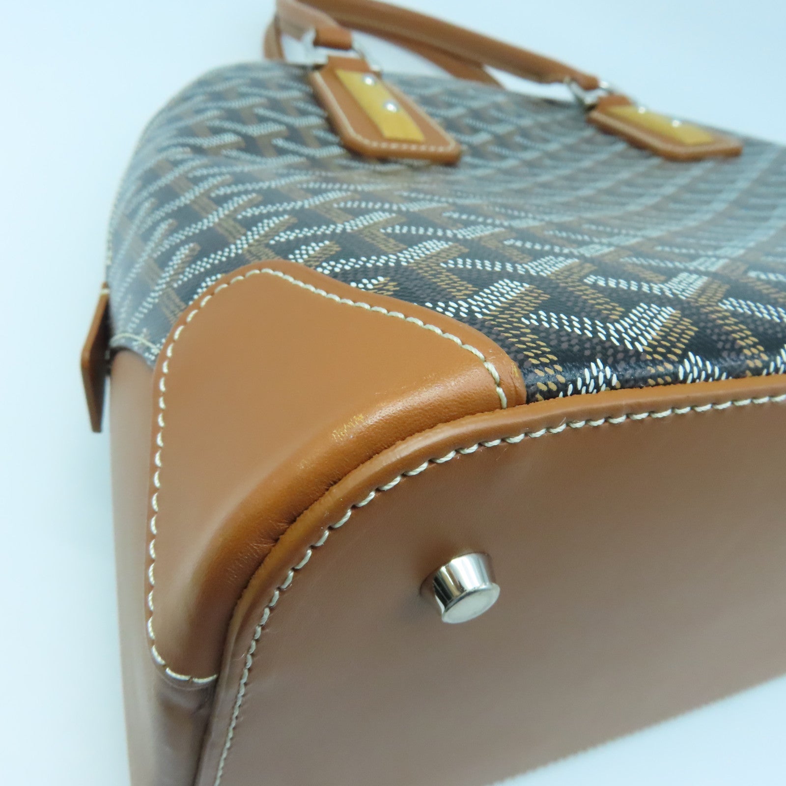 GOYARD 涂层帆布Vendome银扣手挽袋黑色/啡色