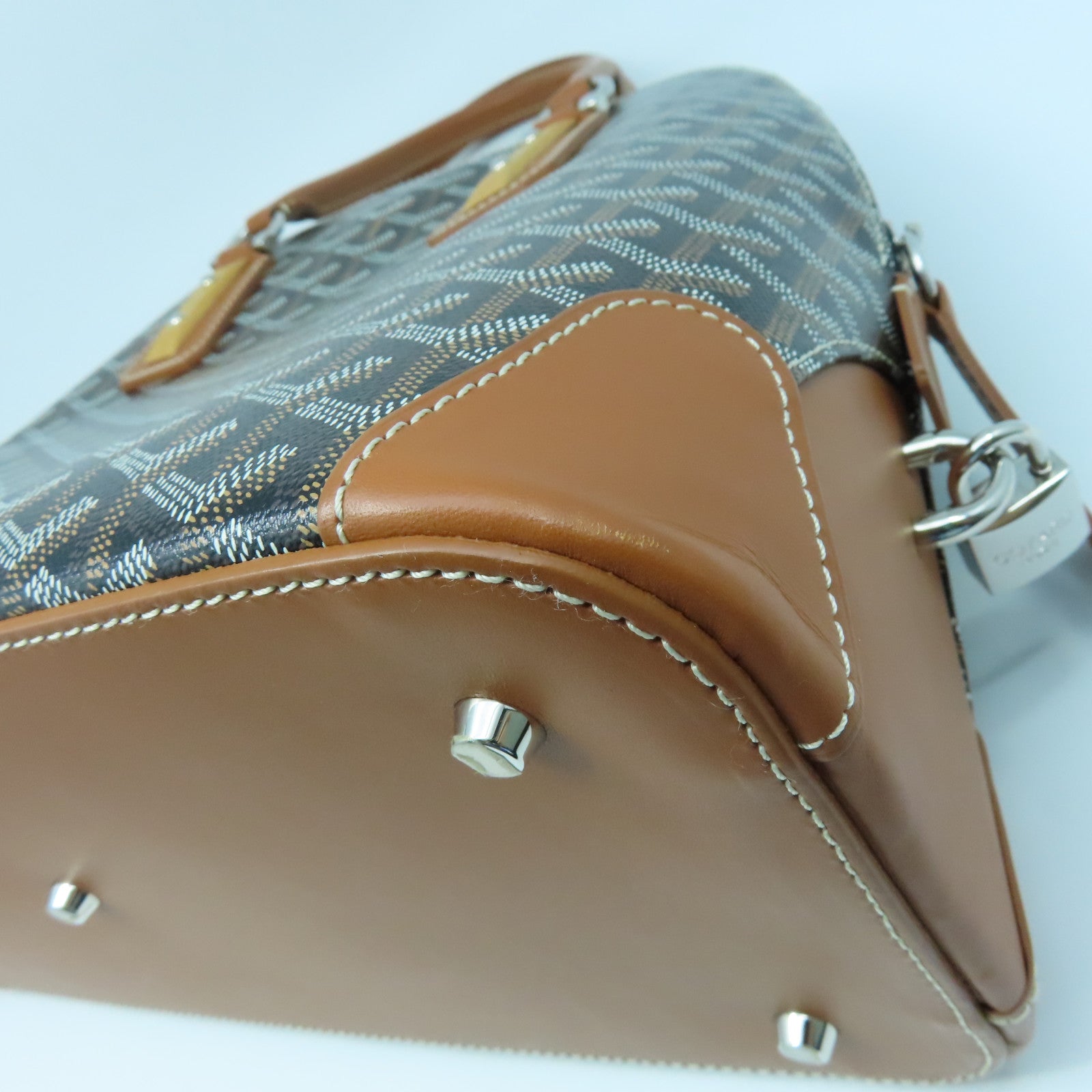 GOYARD 涂层帆布Vendome银扣手挽袋黑色/啡色