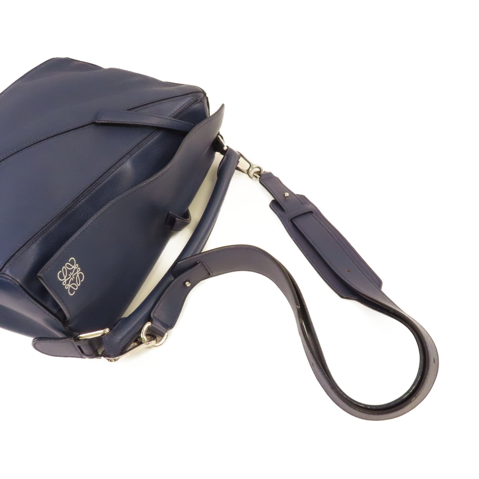 LOEWE 牛皮皮革Puzzle 2Way Shoulder Bag手挽肩背兩用袋藍色