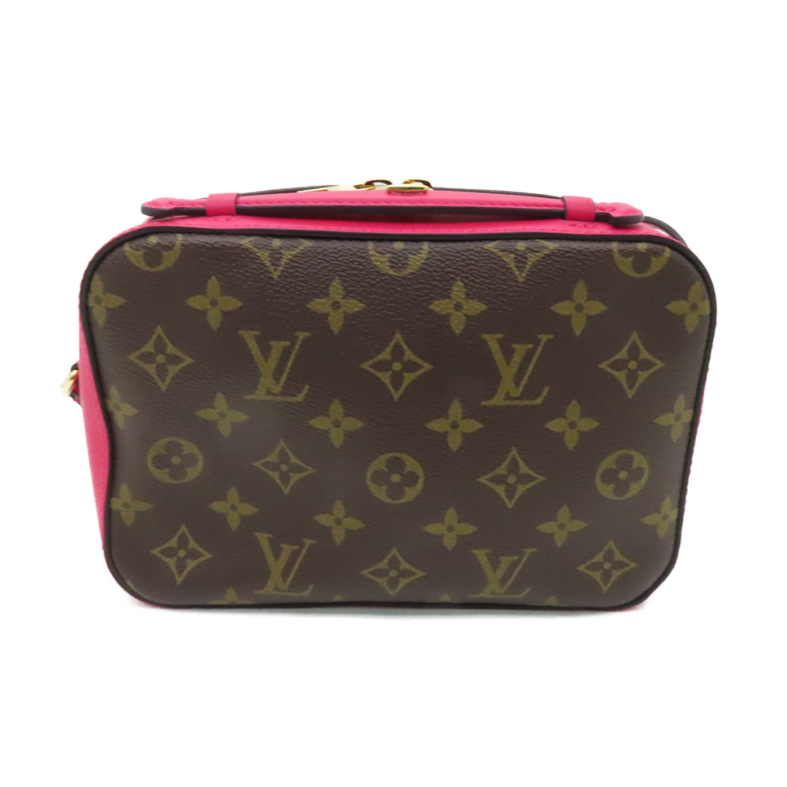 LOUIS VUITTON Monogram Saintonge金扣手挽肩背兩用袋粉紅色