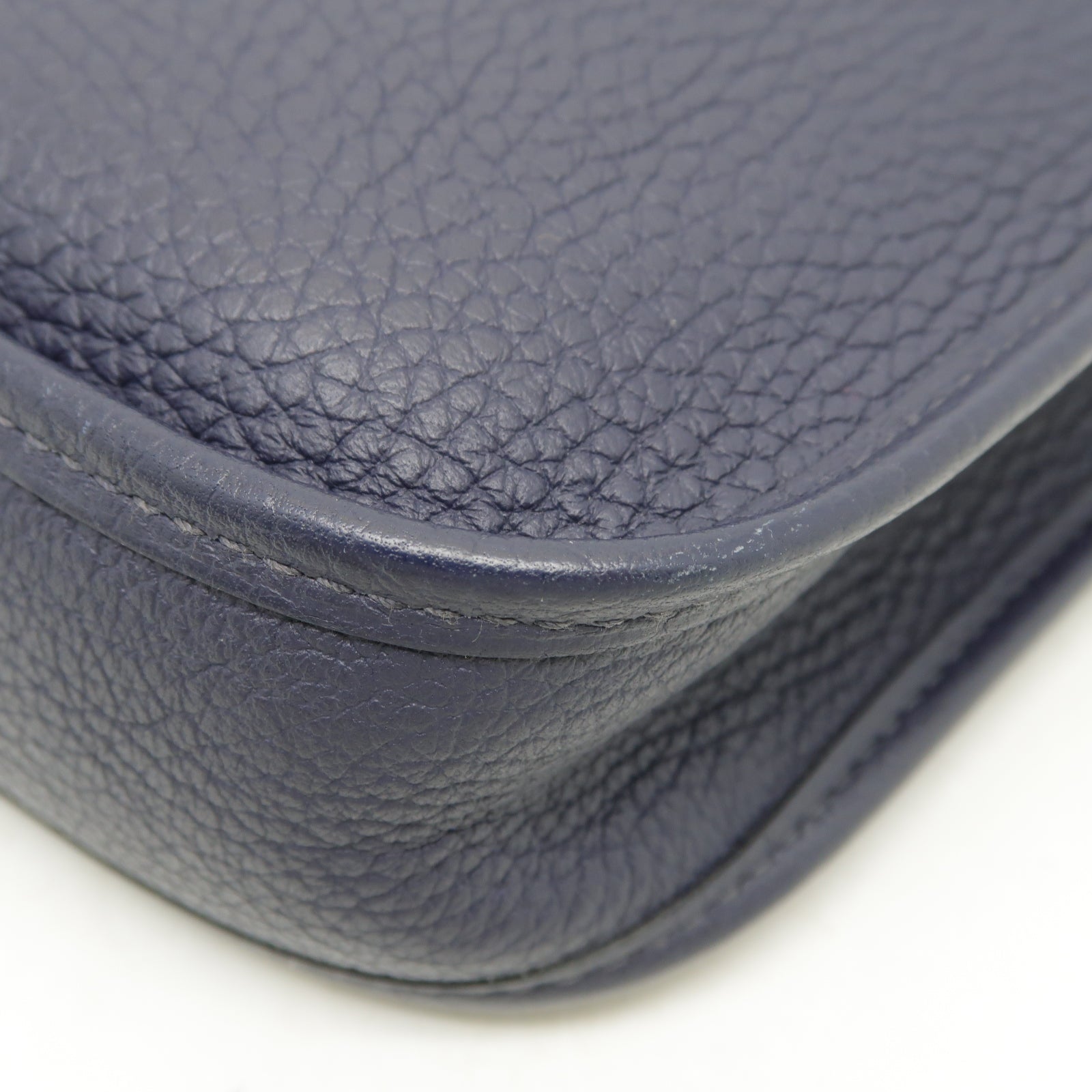 HERMES Clemence皮革Evelyne TPM金扣肩背袋深藍色